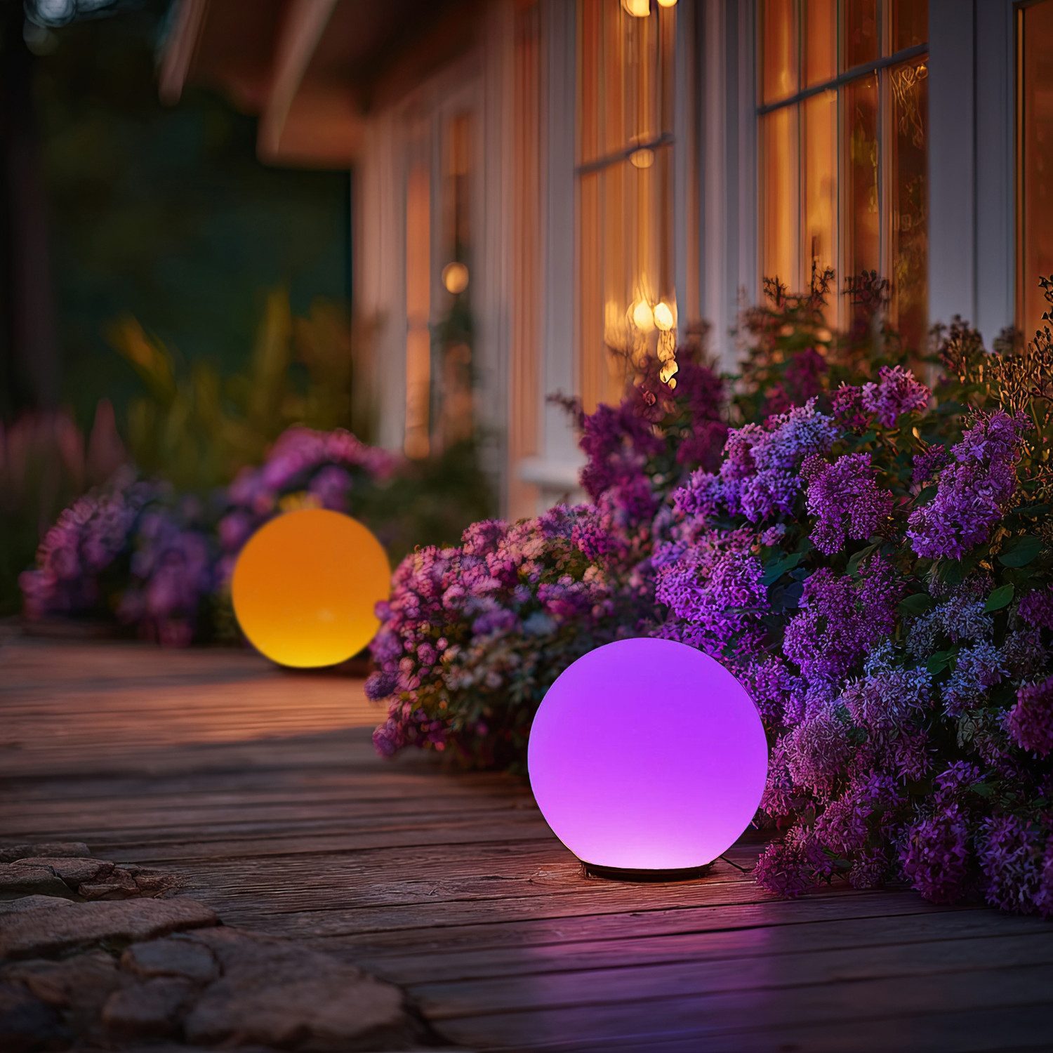 GreenBlue LED Solarleuchte GB165/GB167, Tuin Solar LED Lamp Balls 25 cm RGB