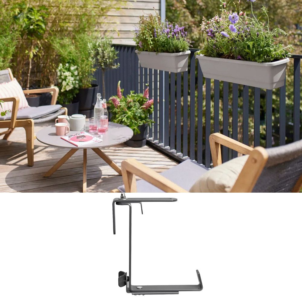 Elho Blumenkasten Universal Balkonkastenhalter Metall living schwarz (2 St)