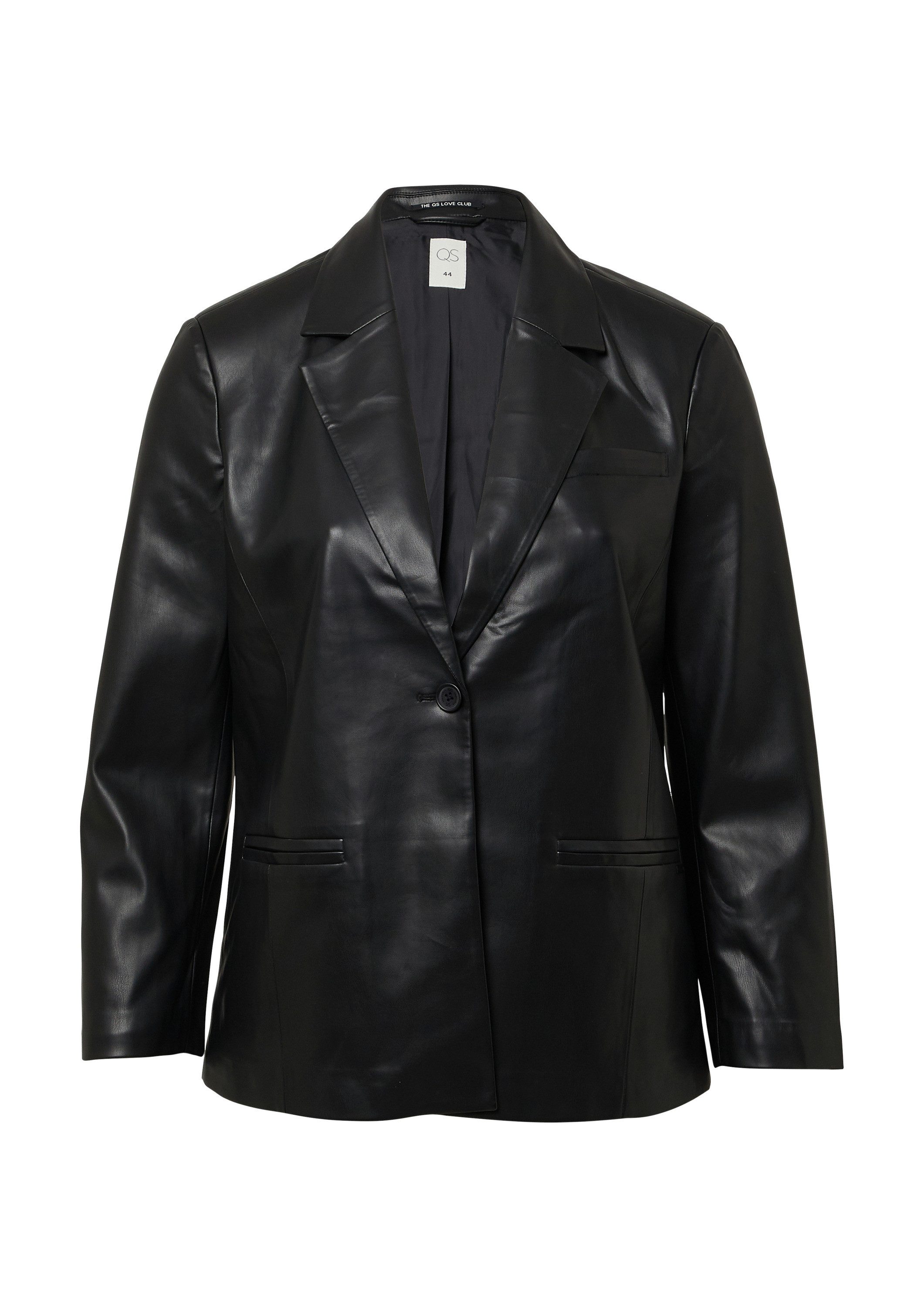 QS Jackenblazer Indoor-Blazer Blazer in Leder-Optik günstig online kaufen