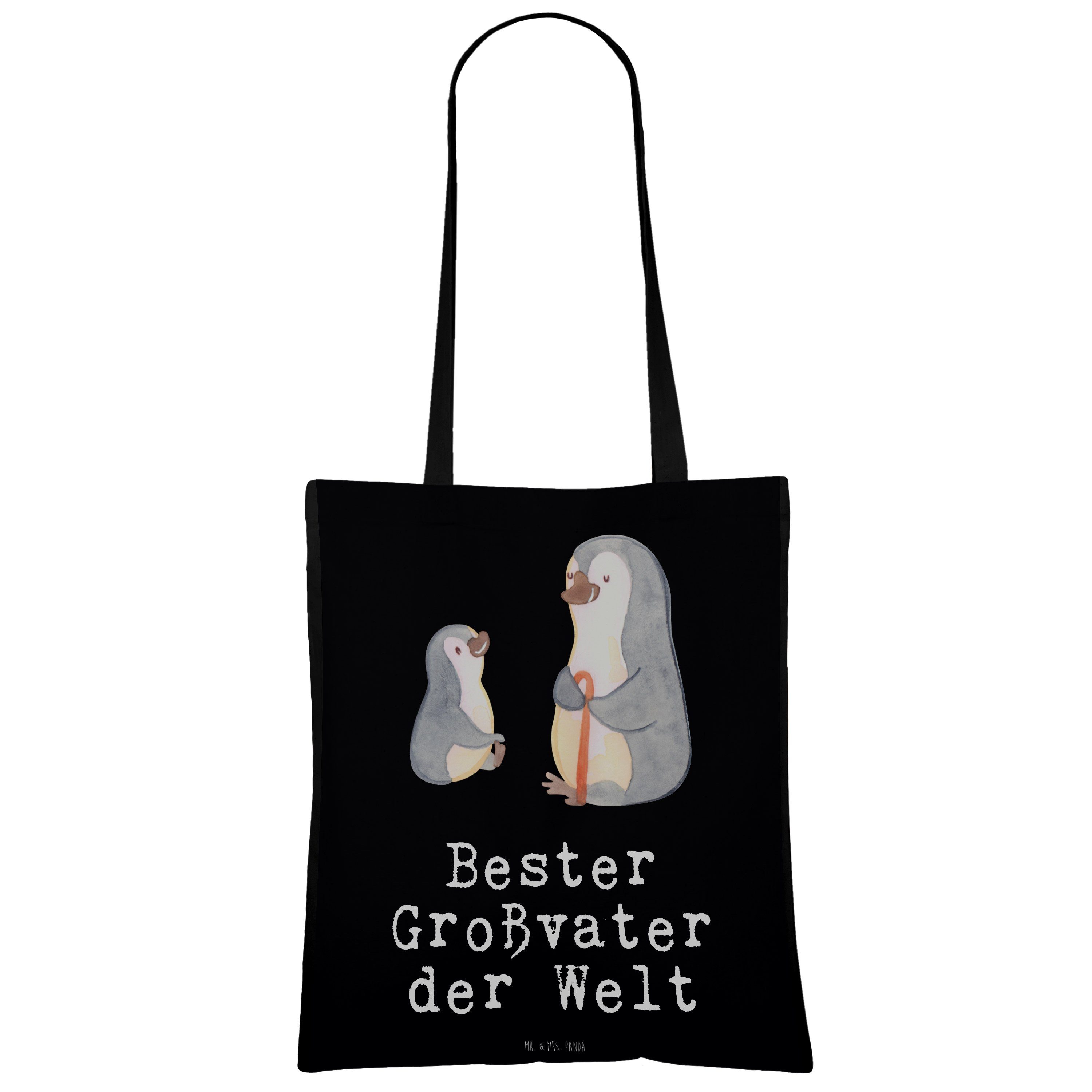 Schwarz Panda Welt (1-tlg) - - der & Pinguin Tragetasche Mitbringsel, Bester Großvater Mr. Mrs. Geschenk,