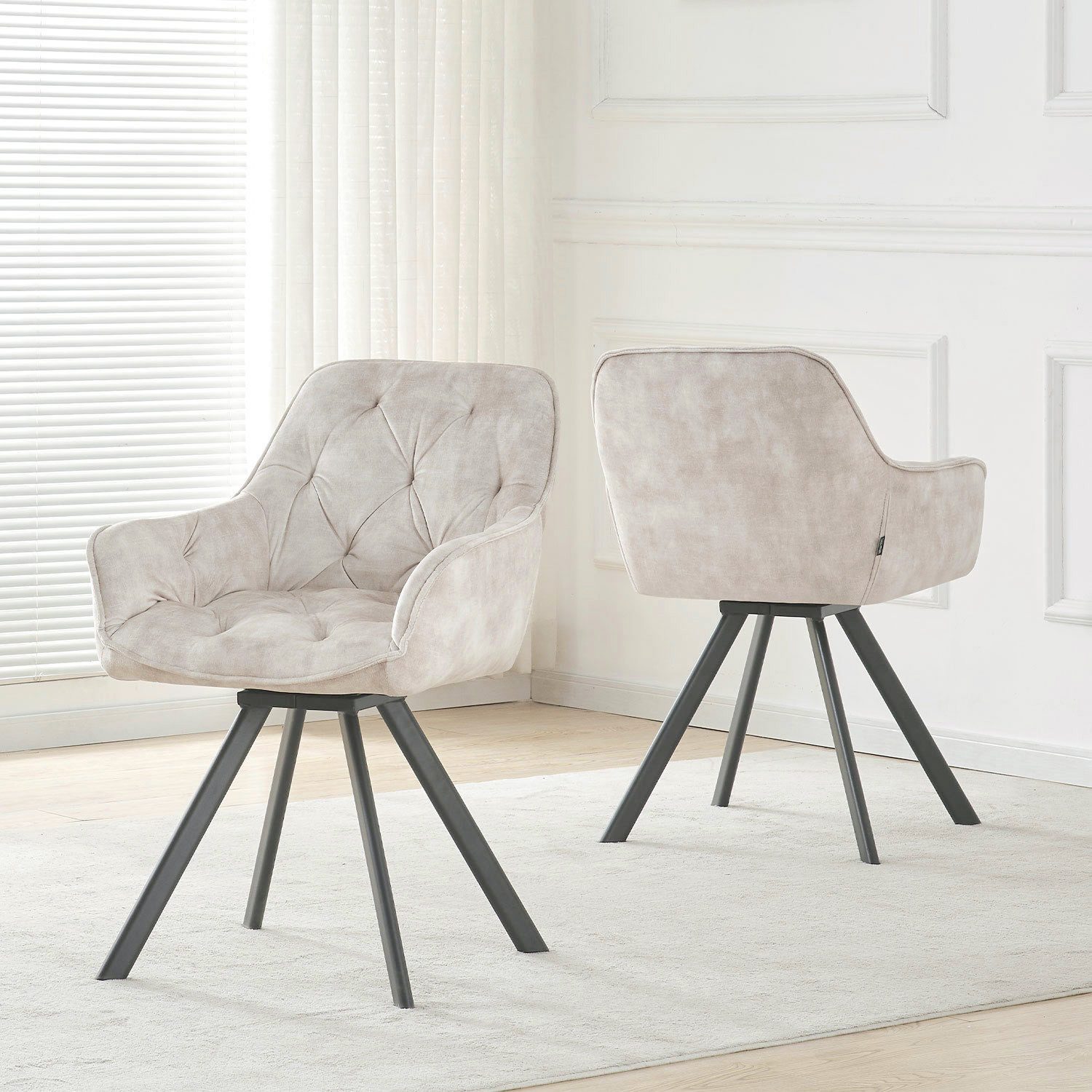 B&D home Polsterstuhl DIETER (2er Set, 2 St), Steppung, mit Armlehnen günstig online kaufen