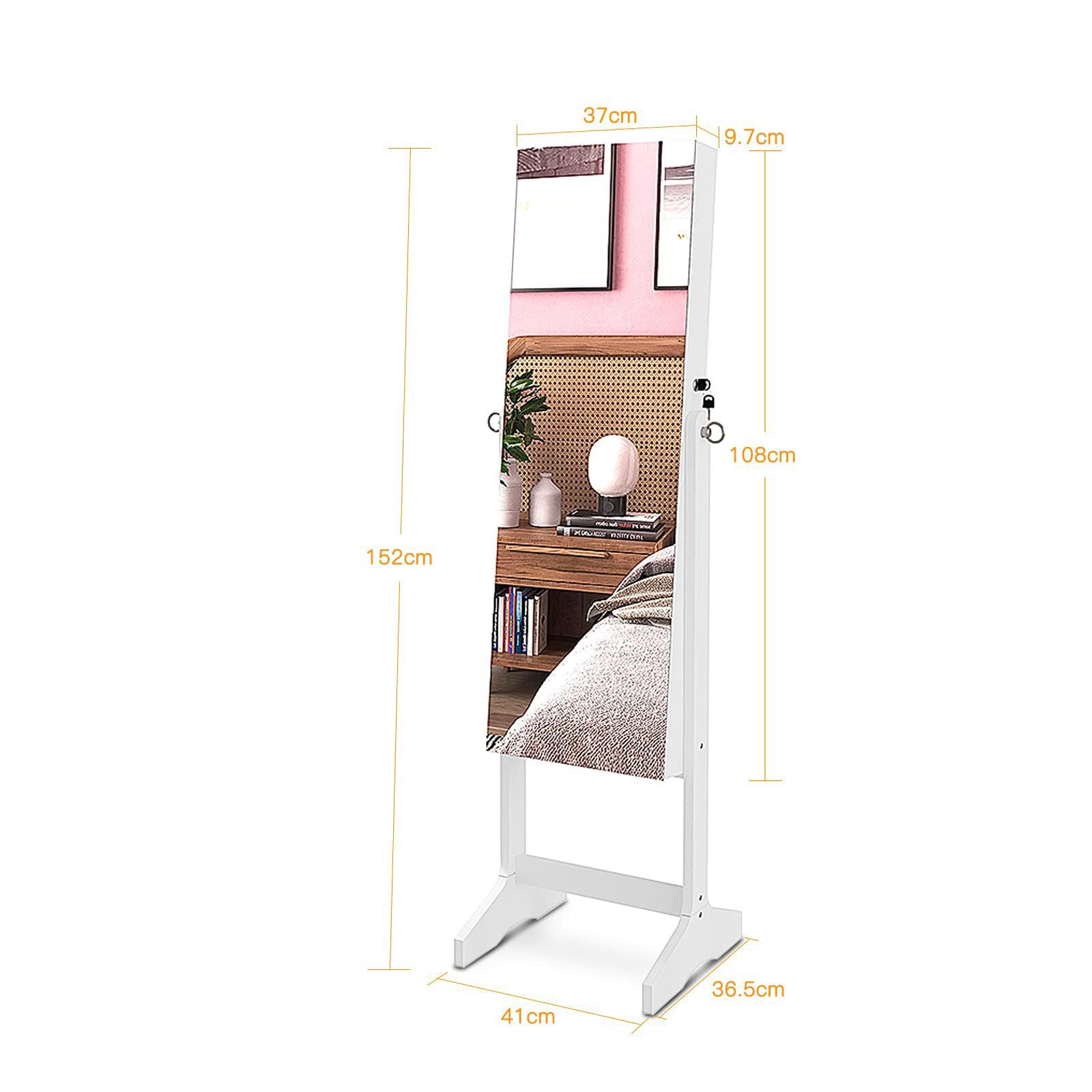 Dripex Schmuckschrank Schmuck Spiegelschrank abschließbar 2 in 1 Make-Up und Schmuck 36T x 41B x 152H cm