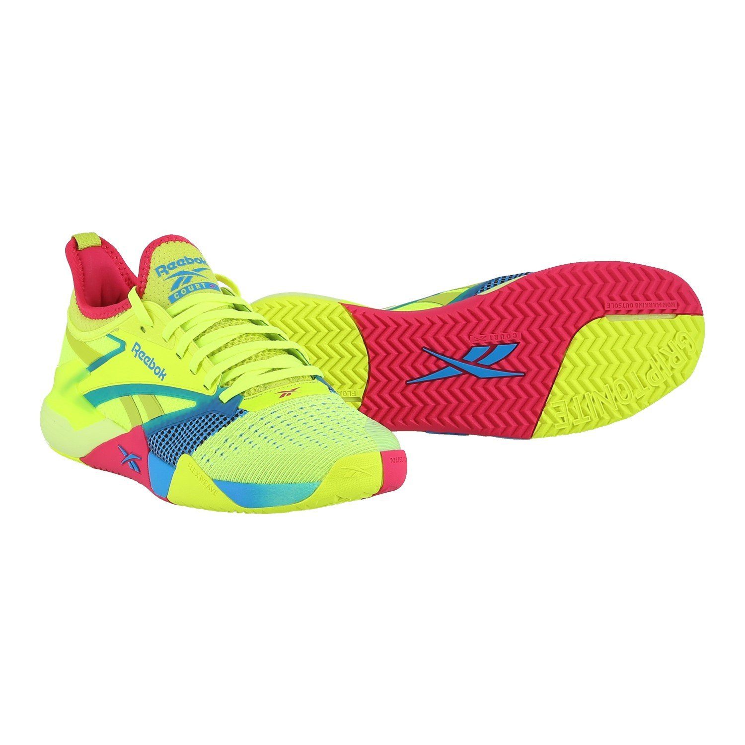 Reebok Hallen-Indoorschuhe Nano Court lime/aqua/pink Herren Tennisschuh