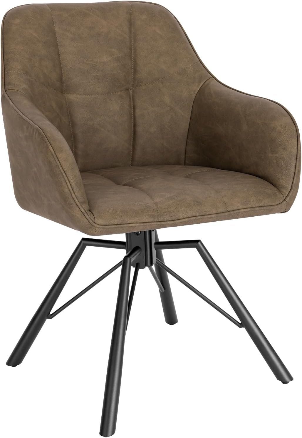 Woltu 4-Fußstuhl (1 St), drehbar Esszimmerstuhl mit Armlehnen Rückenlehne