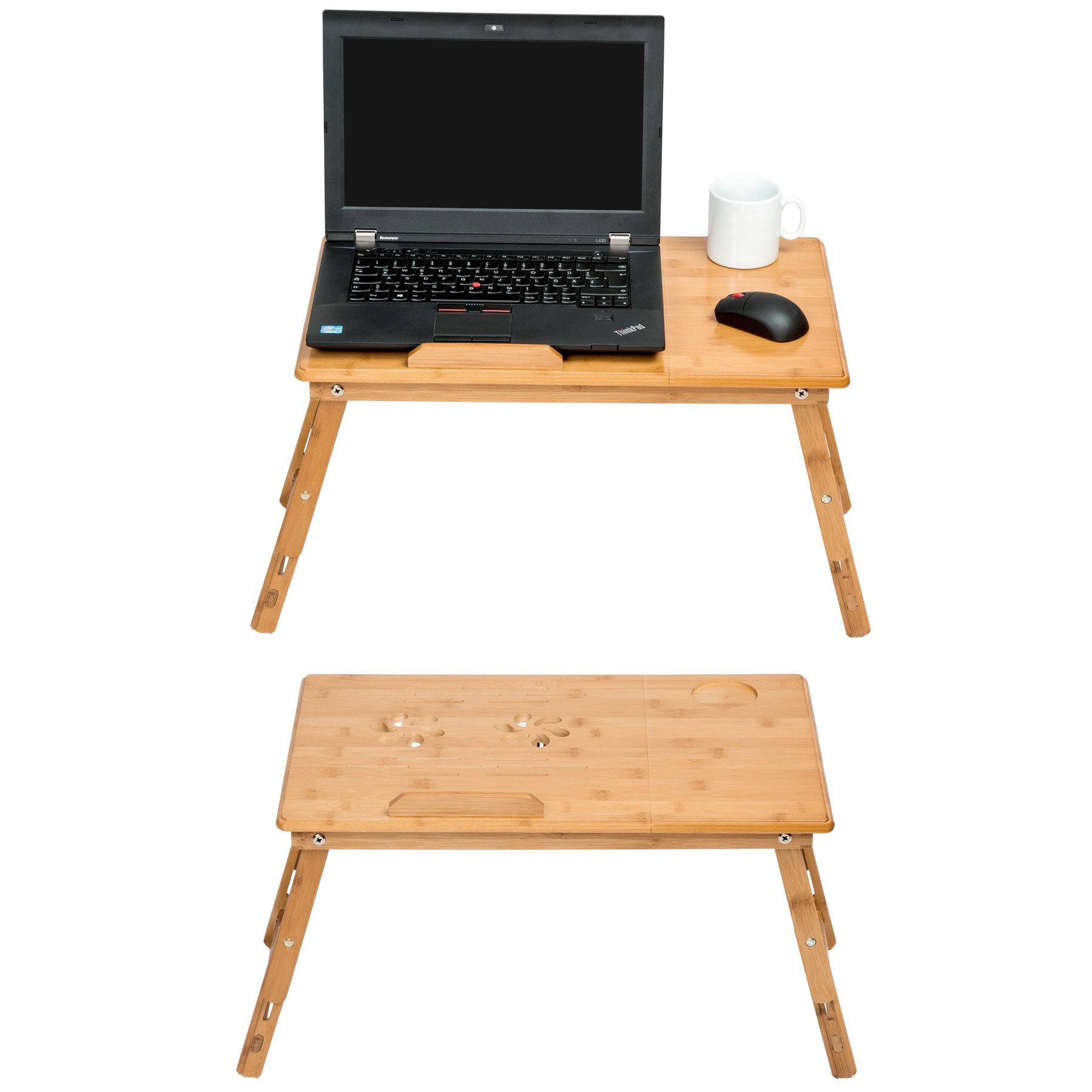 tectake Schreibtisch aus 1 (1-St., Bambus tlg)