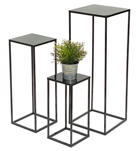 DanDiBo Blumenhocker »DanDiBo Blumenhocker Metall Schwarz Eckig 3er Set