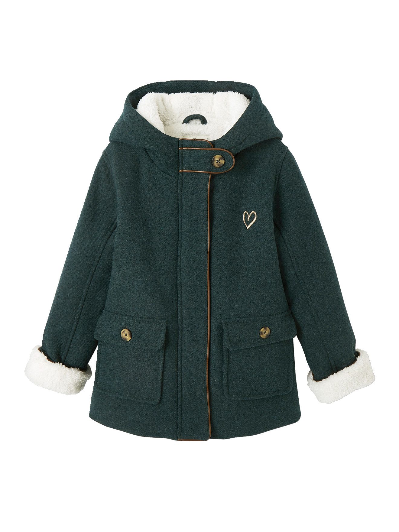 vertbaudet Dufflecoat Mädchen Wintermantel mit Recycling-Polyester