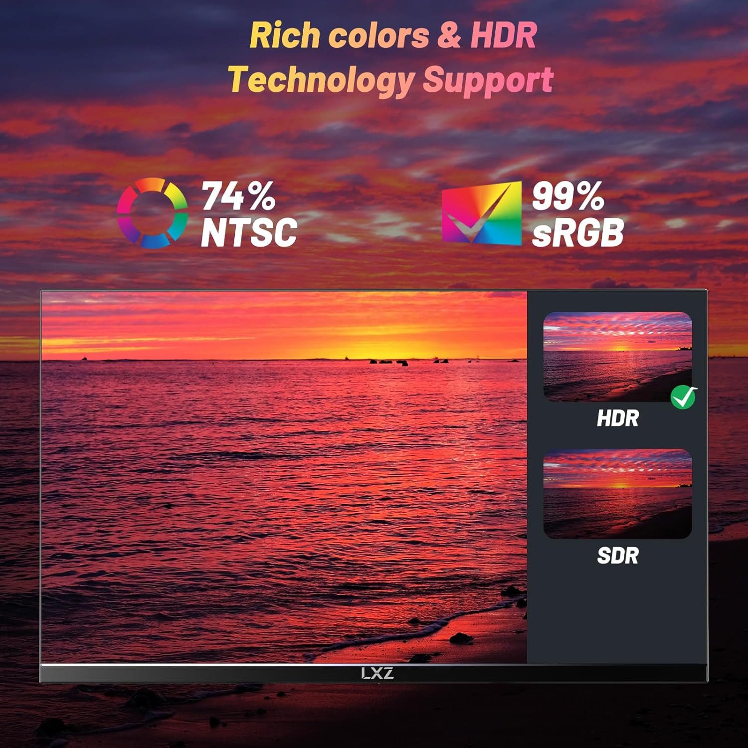 LXZ 24.5 Zoll, 200Hz, IPS Panel, FHD integrierten Lautsprecher Gaming-Monitor (63 cm/24.5 ", 1920 x 1080 px, FHD, 1 ms Reaktionszeit, 200 Hz, IPS, HDR10, FPS/RTS Modes, 200Hz, Integrierten Lautsprecher)