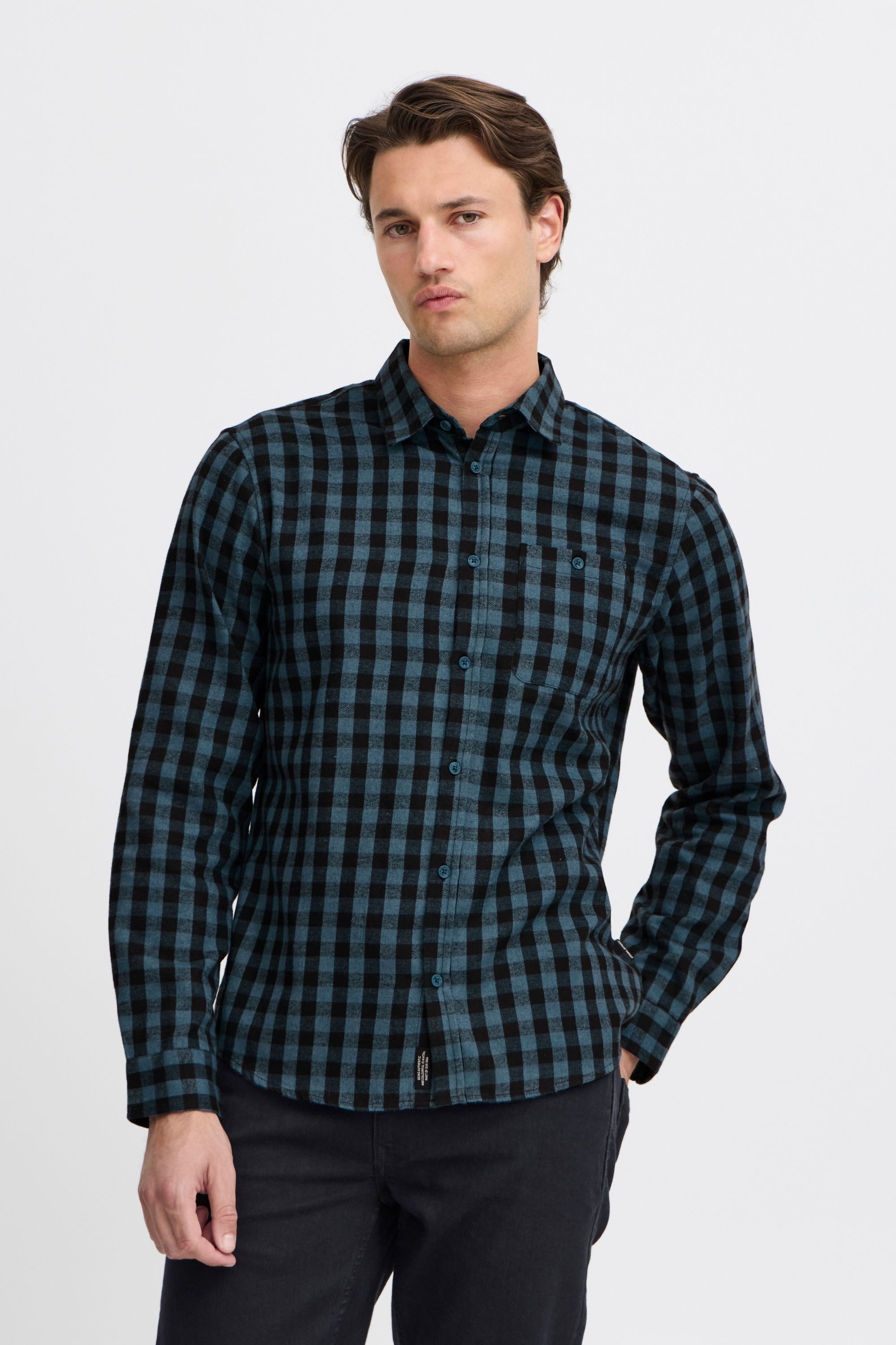 Blend Langarmhemd BHShirt Lässiges kariertes Langarmhemd mit Brusttasche günstig online kaufen