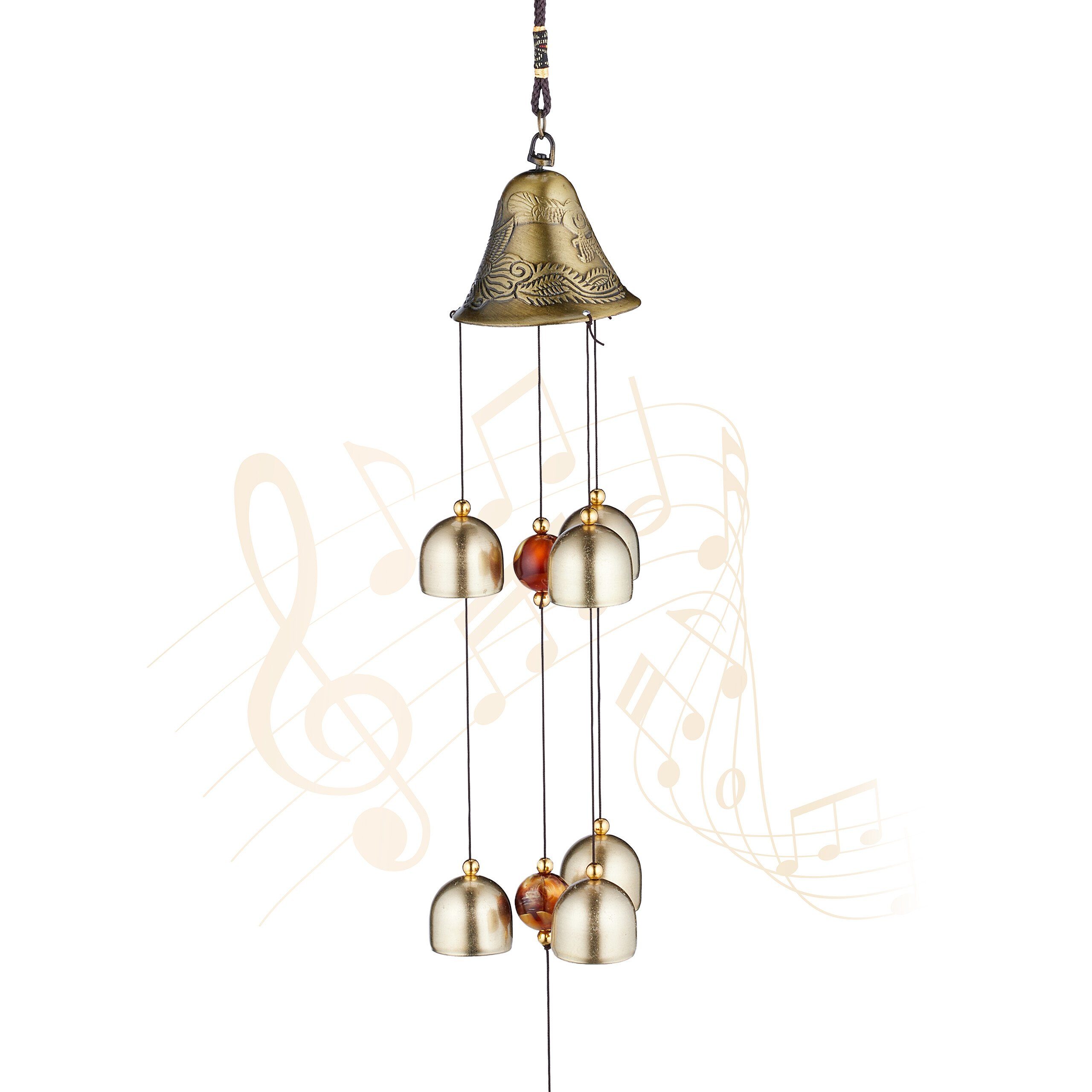 relaxdays Windspiel Windspiel Feng Shui mit Glocken, Klangspiel