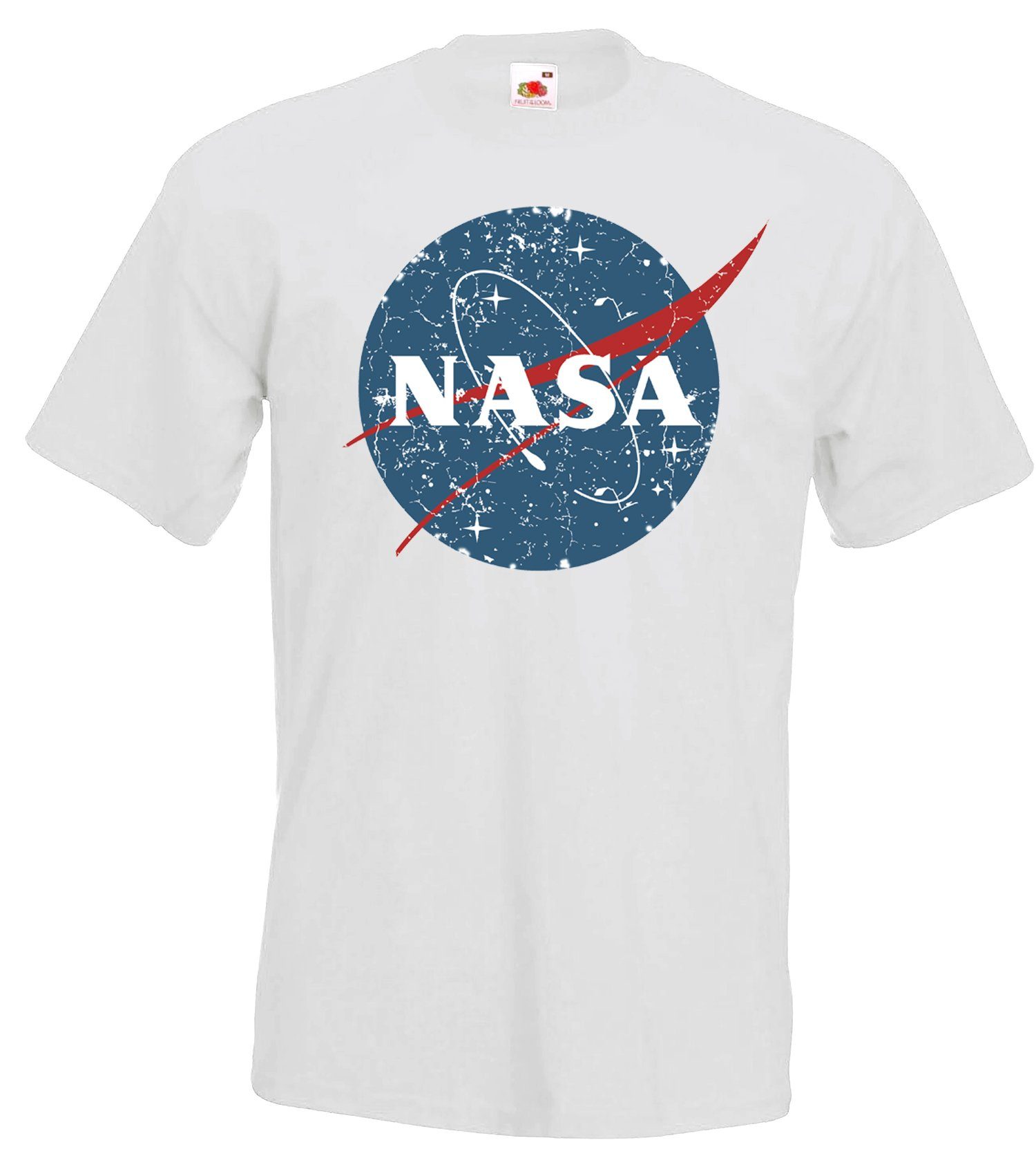 Youth Designz T-Shirt Vintage Nasa Herren T-Shirt mit trendigem Frontprint Weiß