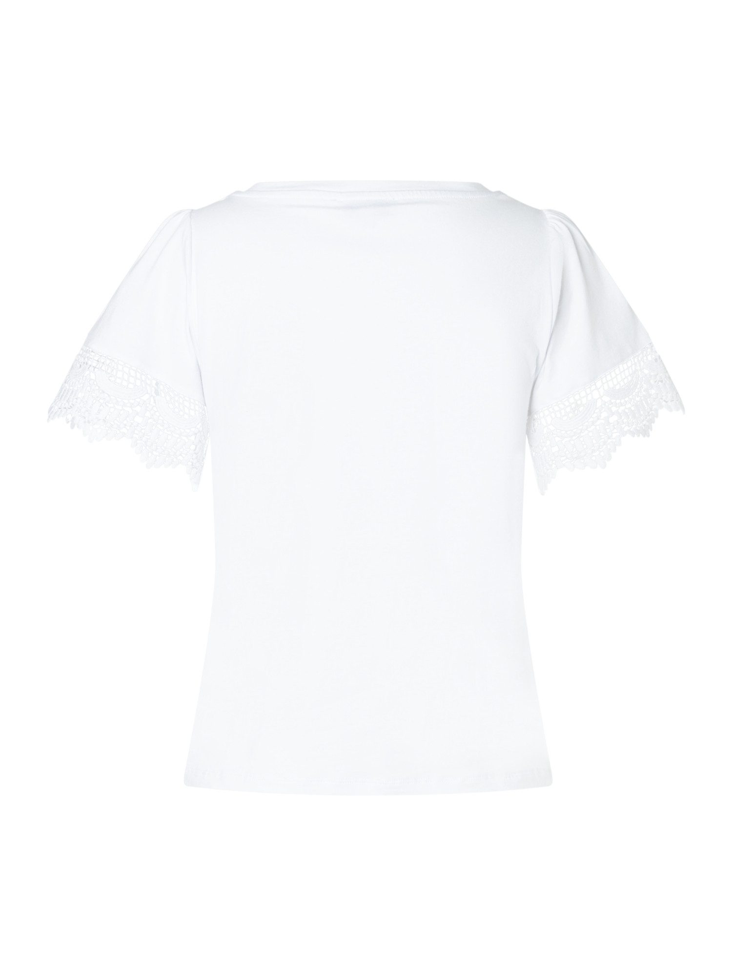 MORE&MORE Kurzarmshirt verspieltes Kurzarmshirt, Spitzenärmel