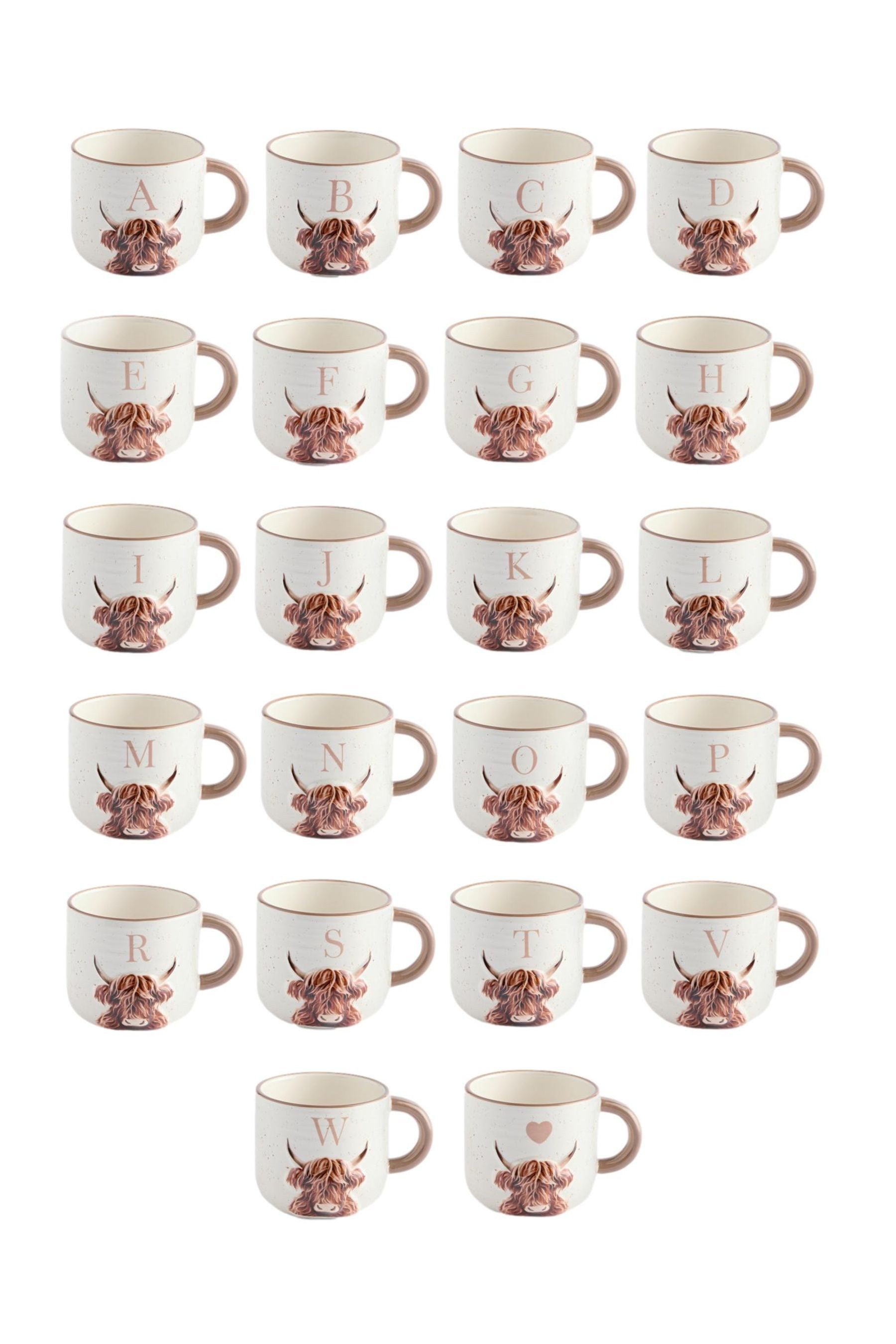 Next Becher Alphabet-Tasse, Hochlandrind Hamish, 1-tlg., Steingut