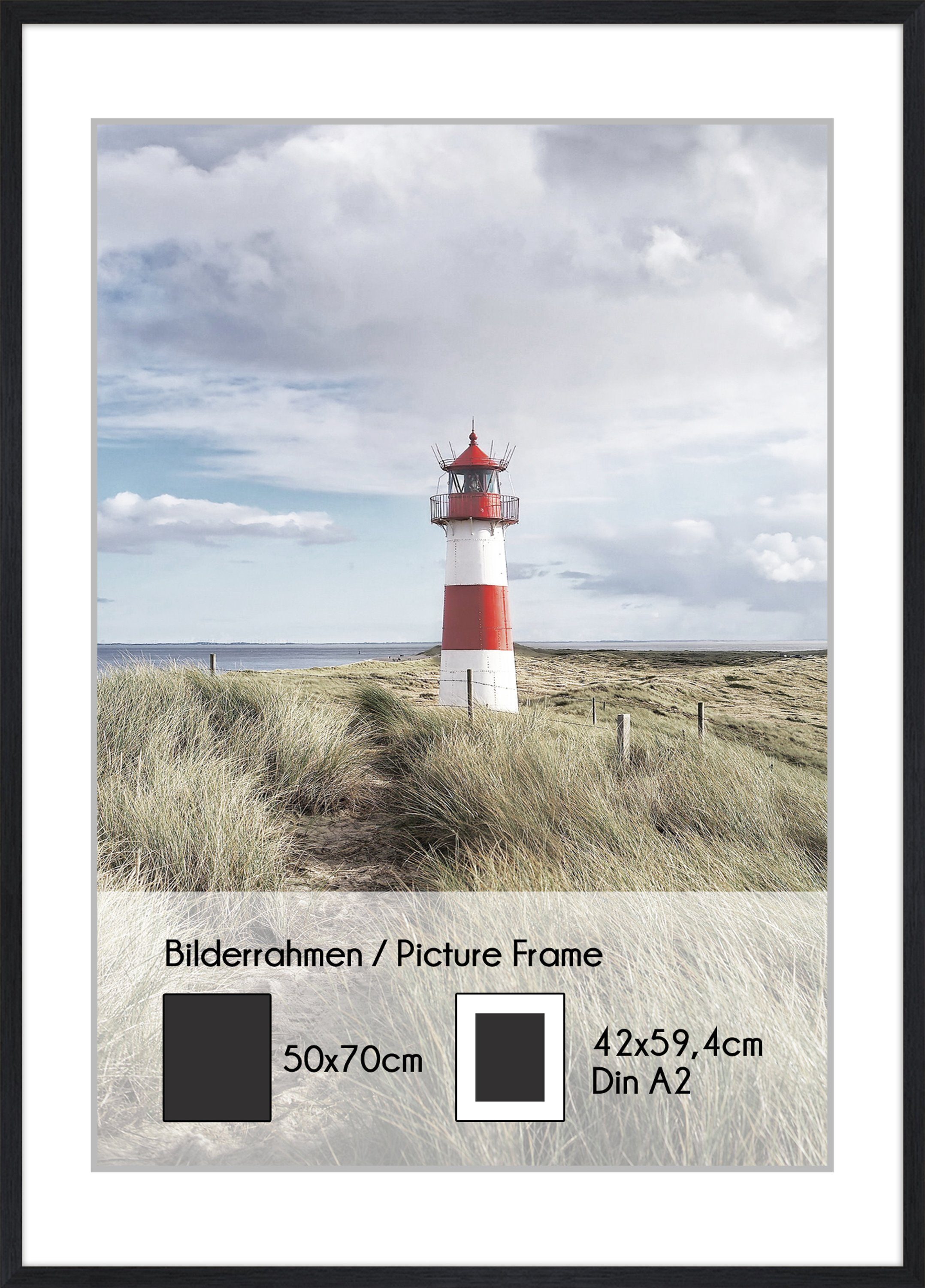 artissimo Bilderrahmen Bilder-Rahmen 50x70cm inkl. Passepartout günstig online kaufen