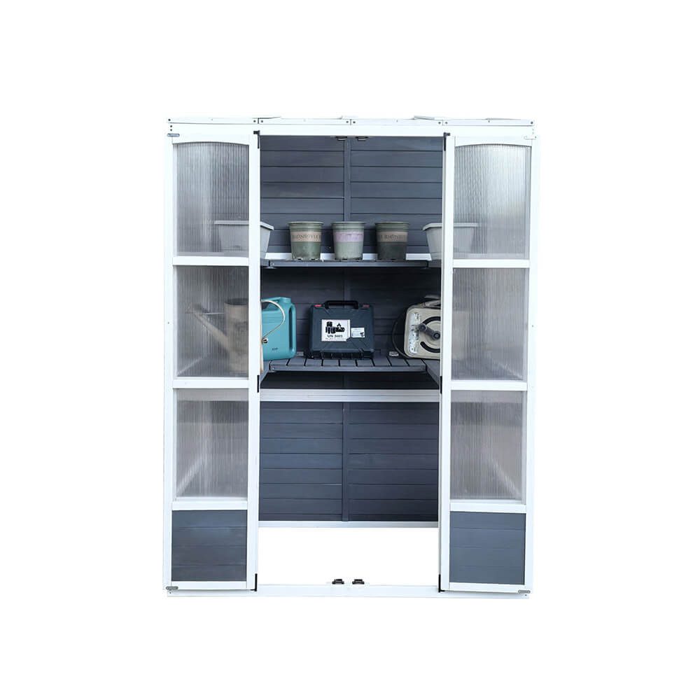 HOME DELUXE Anlehngewächshaus YANA GREEN, BxTxH: 74 x 74 x 198 cm, Transparente Hohlkammerstegplatten – idealer Lichtdurchlass – Bild 4 von 5