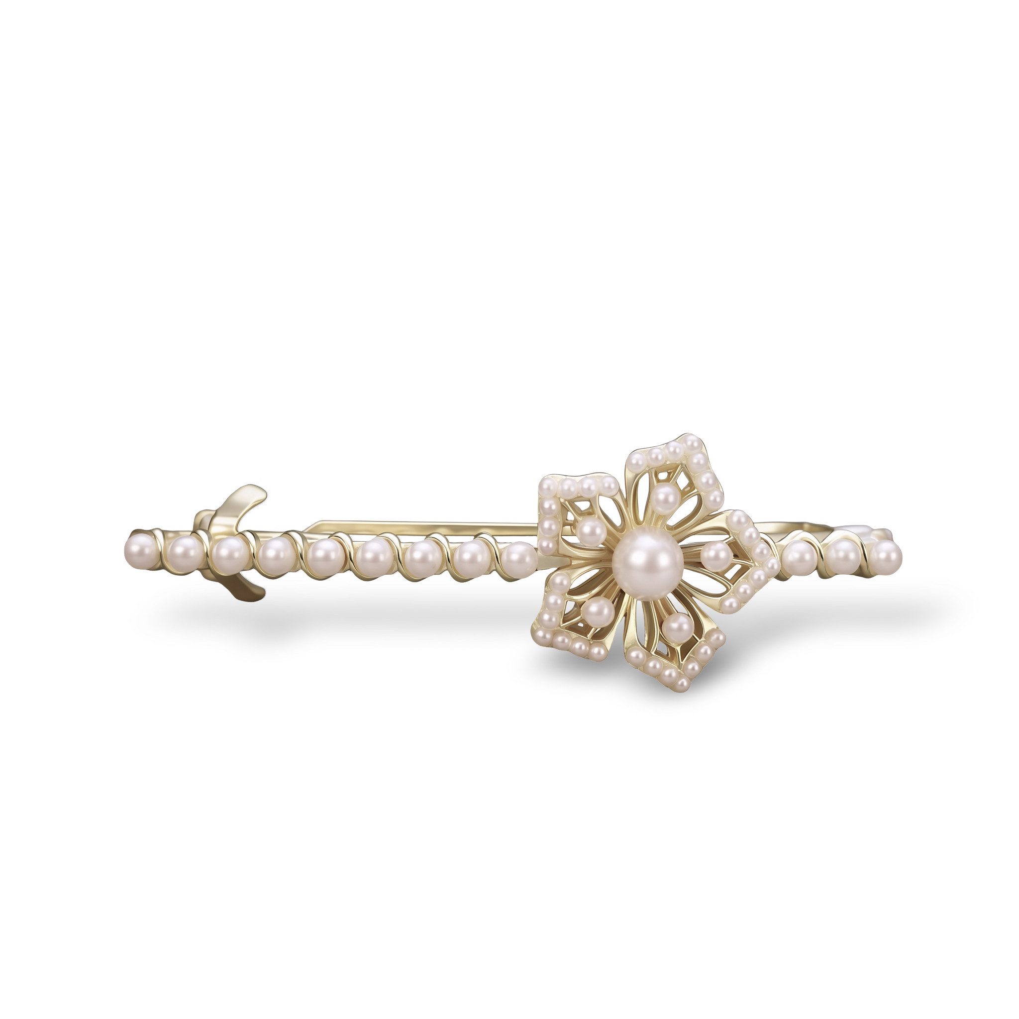 The Beauty House Haarspange Elegante Haarclips mit Perlenblüte – stilvoller Haarschmuck, Haarklammer für klassische und festliche Frisuren