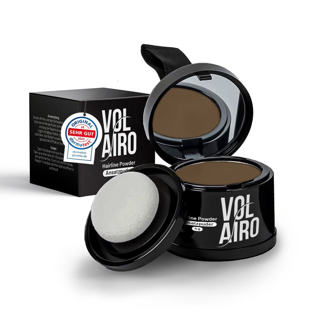 Volairo Volumenpuder Ansatzpuder – Deckt zuverlässig und wirkt natürlich, für Männer & Frauen, für Ansatz & Haarlinie & für dünner werdendes Haar, große Farbauswahl