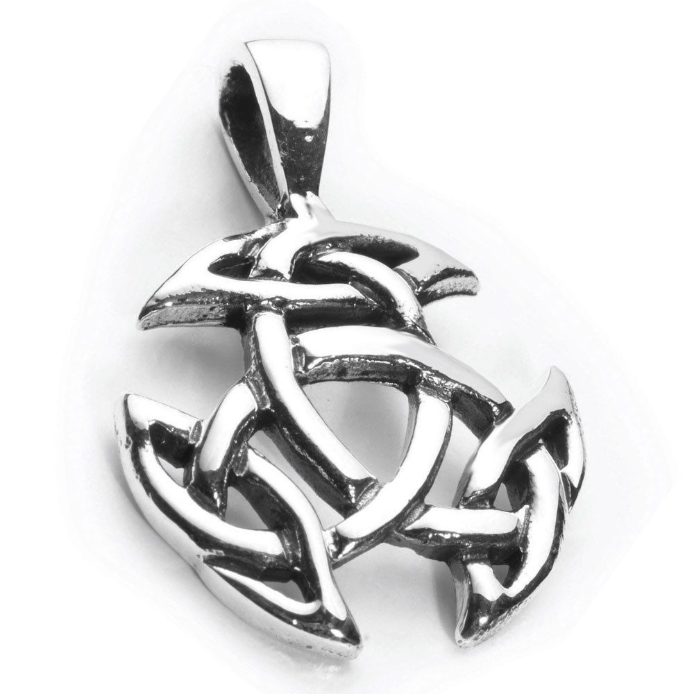 Kettenanhänger Celtic offene Dreifalt sehr klein Anhänger Silber Dreifalt 22x15mm