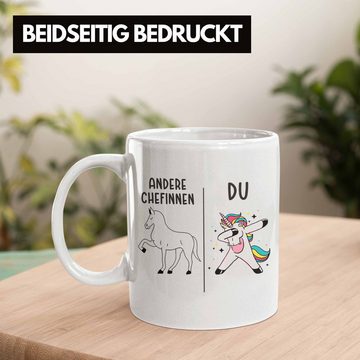 Trendation Tasse Trendation - Beste Chefin Tasse Lustig Geschenk Spruch Lieblingschefin Weihnachten Geburtstag