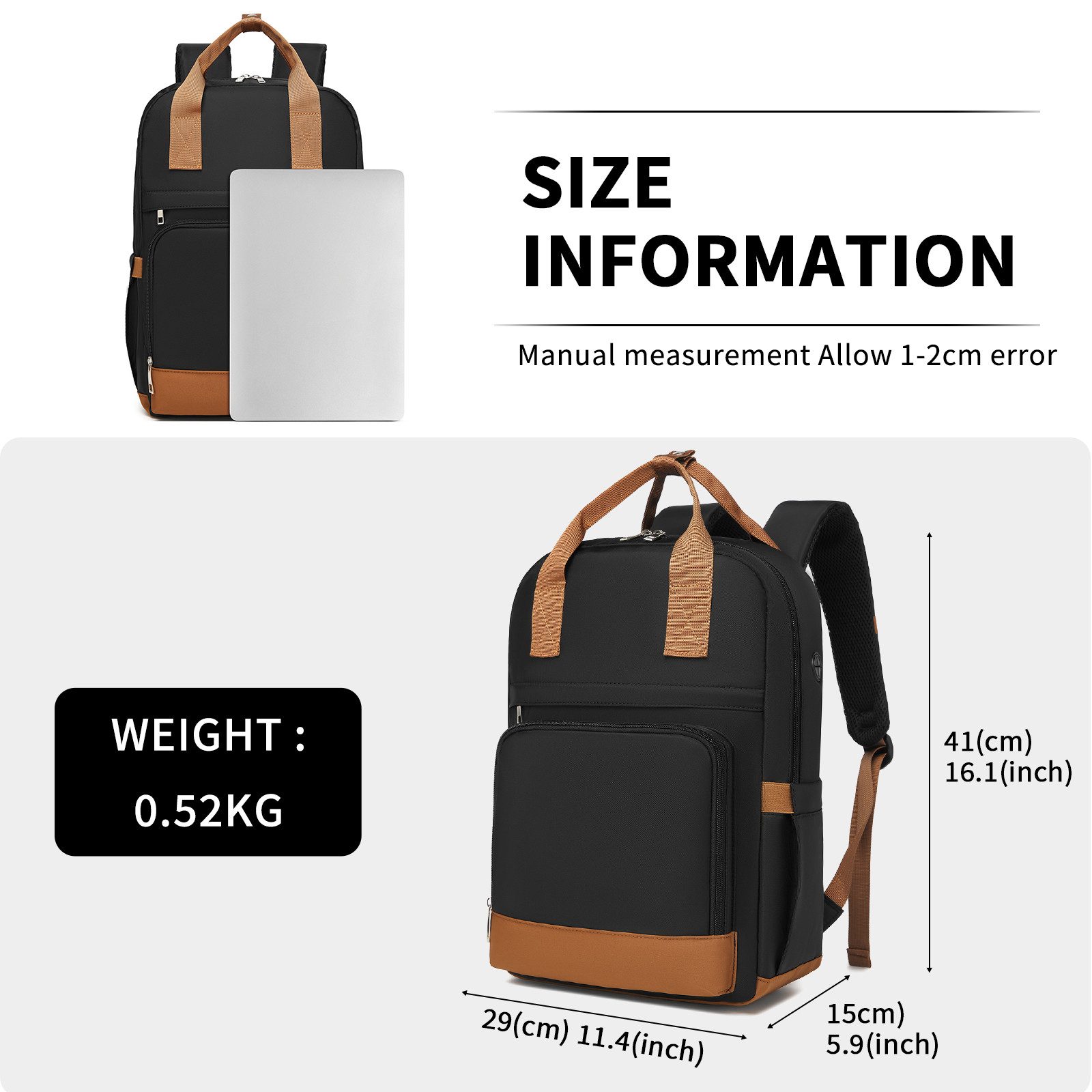 KONO Tagesrucksack Stylischer Laptop-Rucksack für Damen – 41x29x15cm (1-tlg günstig online kaufen