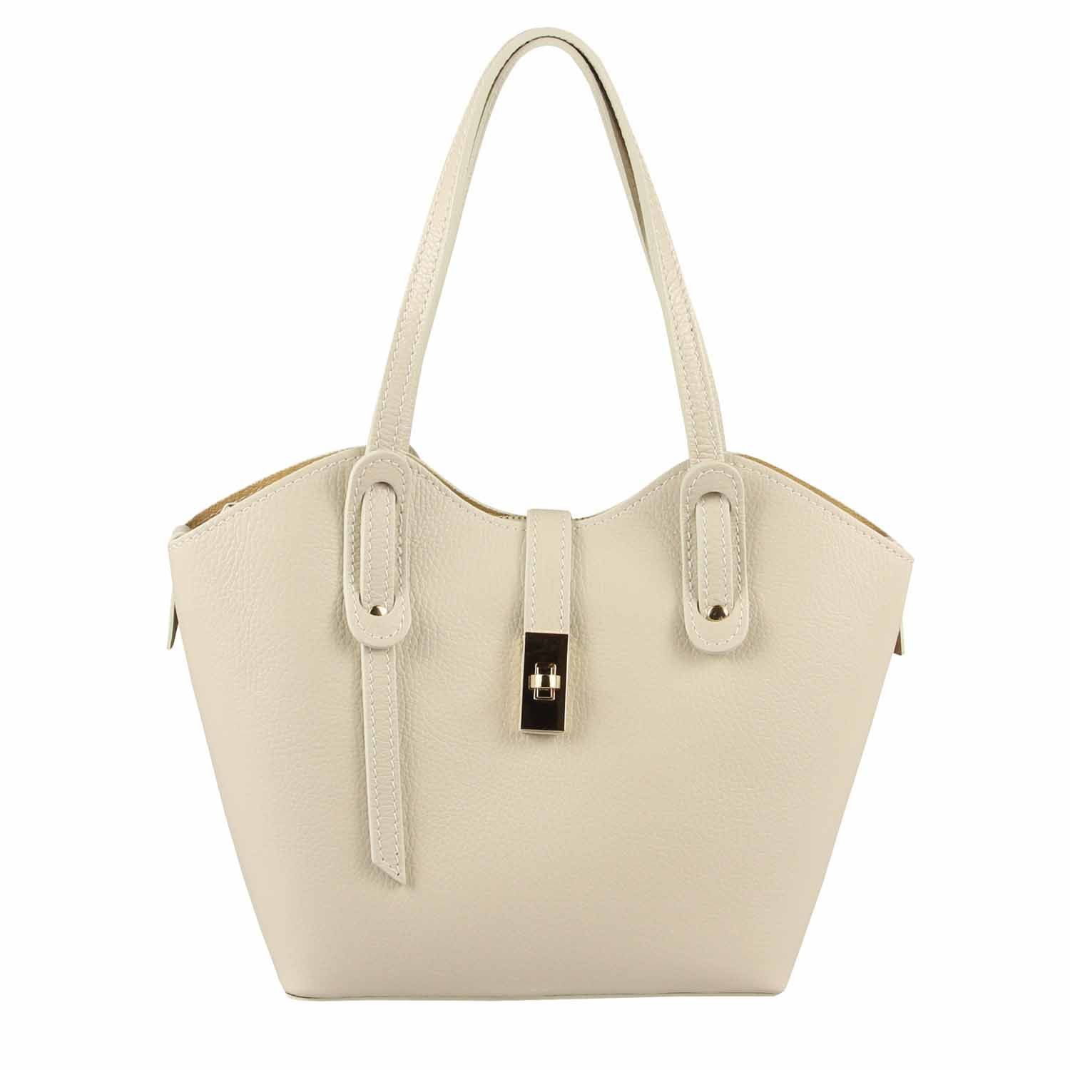 Schultertasche Made in Italy Damen echt Leder Tasche Shopper Business Lederhandtasche