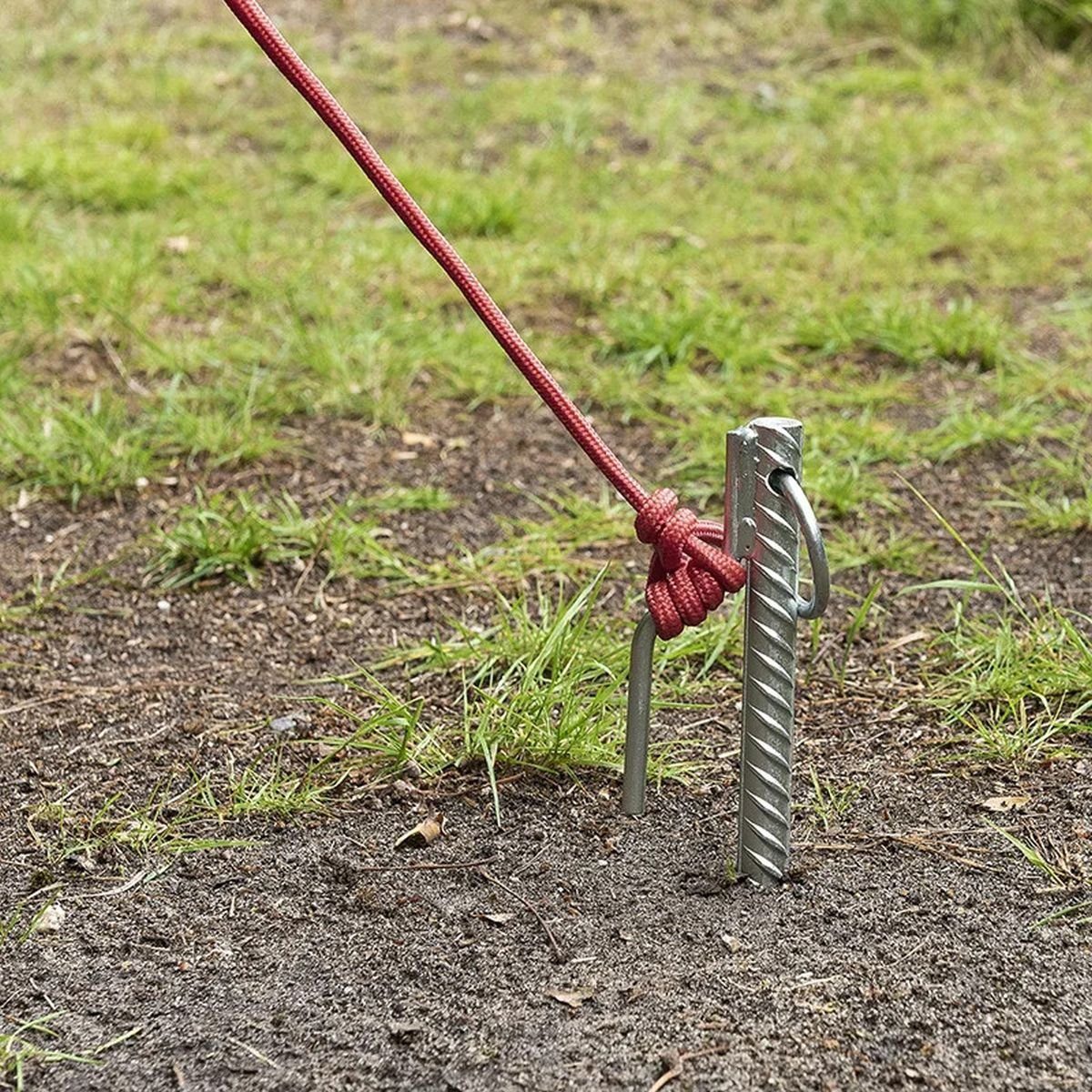 Moritz Zelthering Bodenanker 41cm mit Haken und Öse, (Set), Erdnagel Zelthering Erdanker Bodenanker Zeltbefestigung