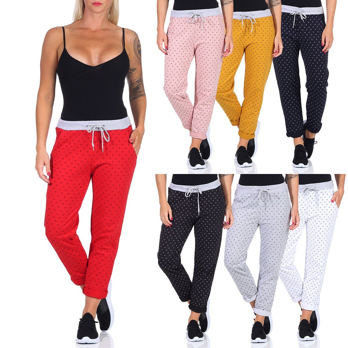 Jogginghose Damen Jogginghose 1313 Weiß