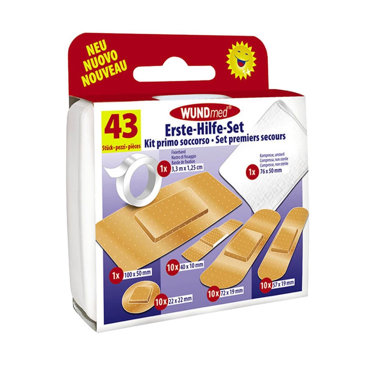 Wundmed Wundpflaster Erste-Hilfe-Set (Stück, 1 St., Erste Hilfe Set), Haushaltsapotheke Reiseapotheke Erste Hilfe