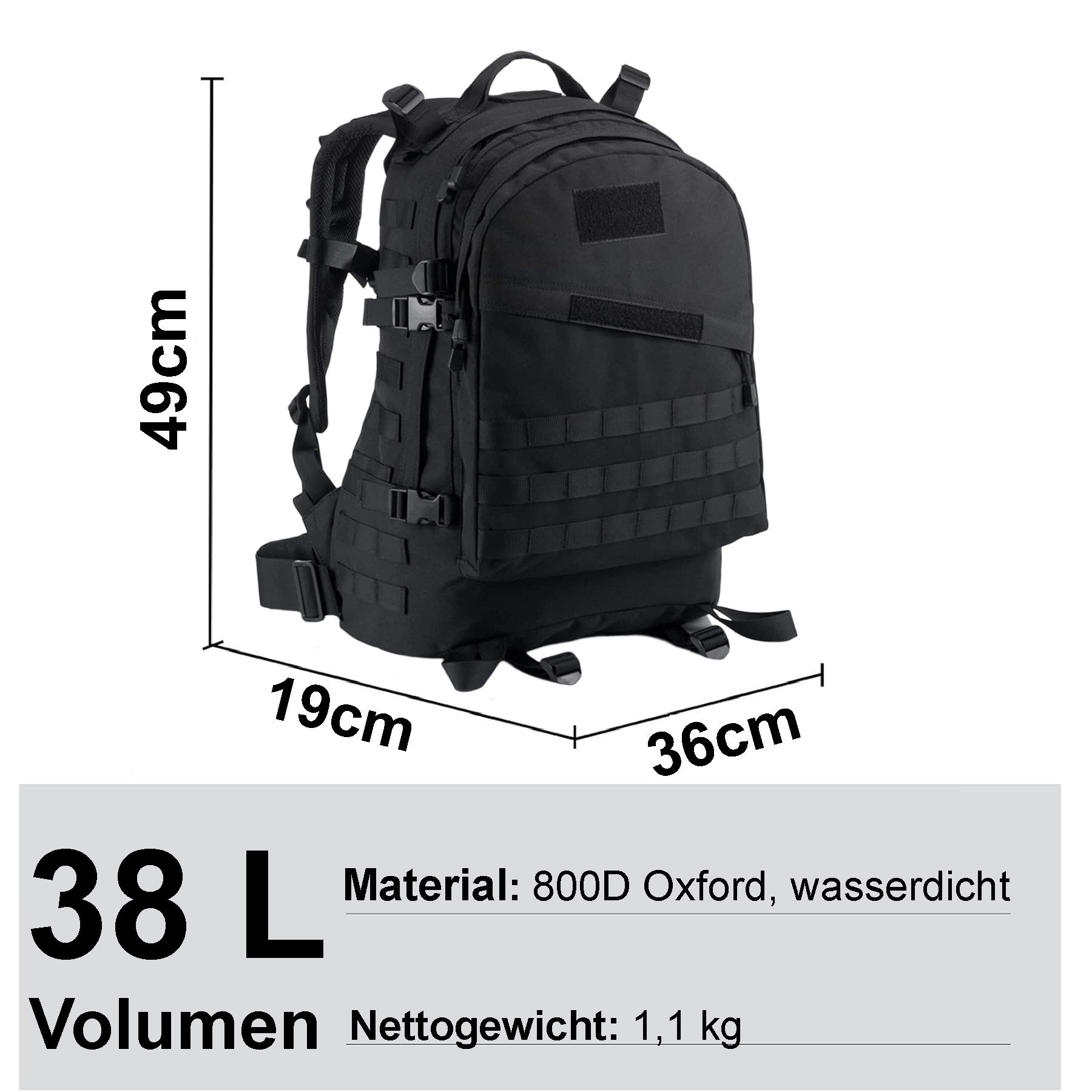 Keyura Wanderrucksack 38L Großer Wanderrucksack Tourenrucksack mit Rückenbe günstig online kaufen