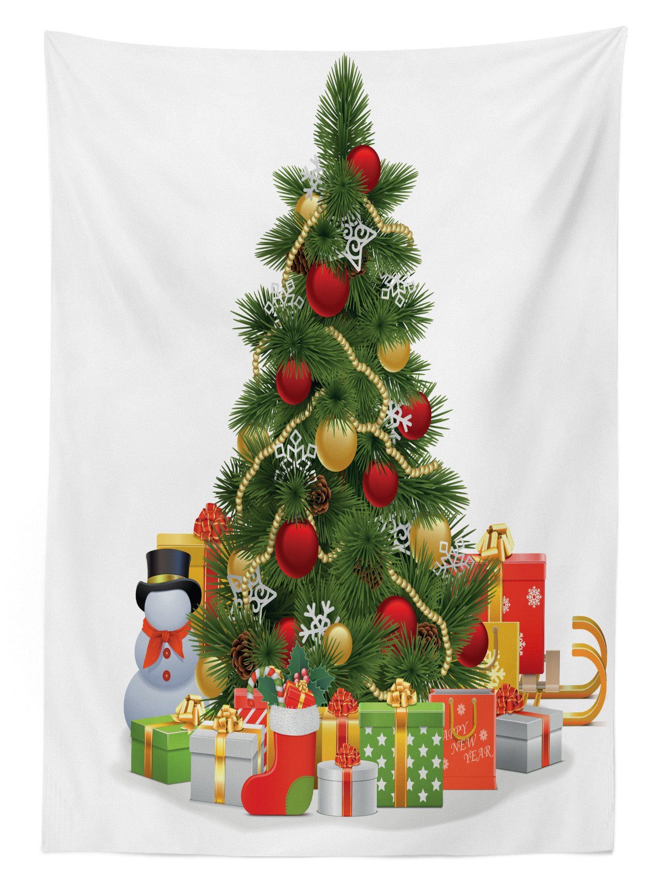 Waschbar Klare Bereich Für geeignet Weihnachten Weihnachtsbaum-Stil Außen Farbfest Abakuhaus Tischdecke Farben, den
