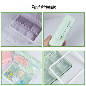Gontence Pillendose Tablettenbox (mit 9 Fächern), kompakte Reise Medikamentenbox