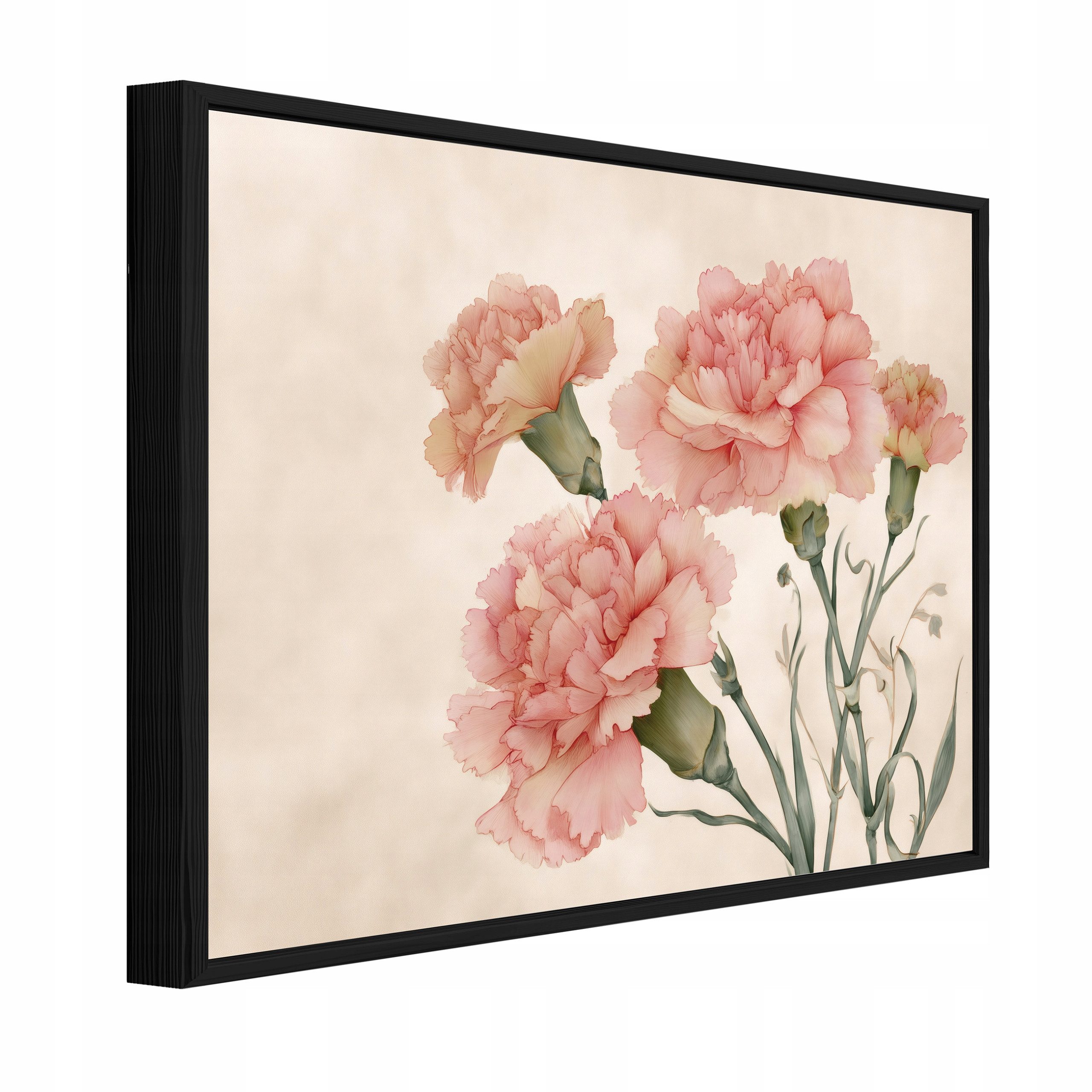 Wallarena Leinwandbild Blumen Nelken - Rosa - Elegant - Schlafzimmer, Blumen, 40x30x2cm