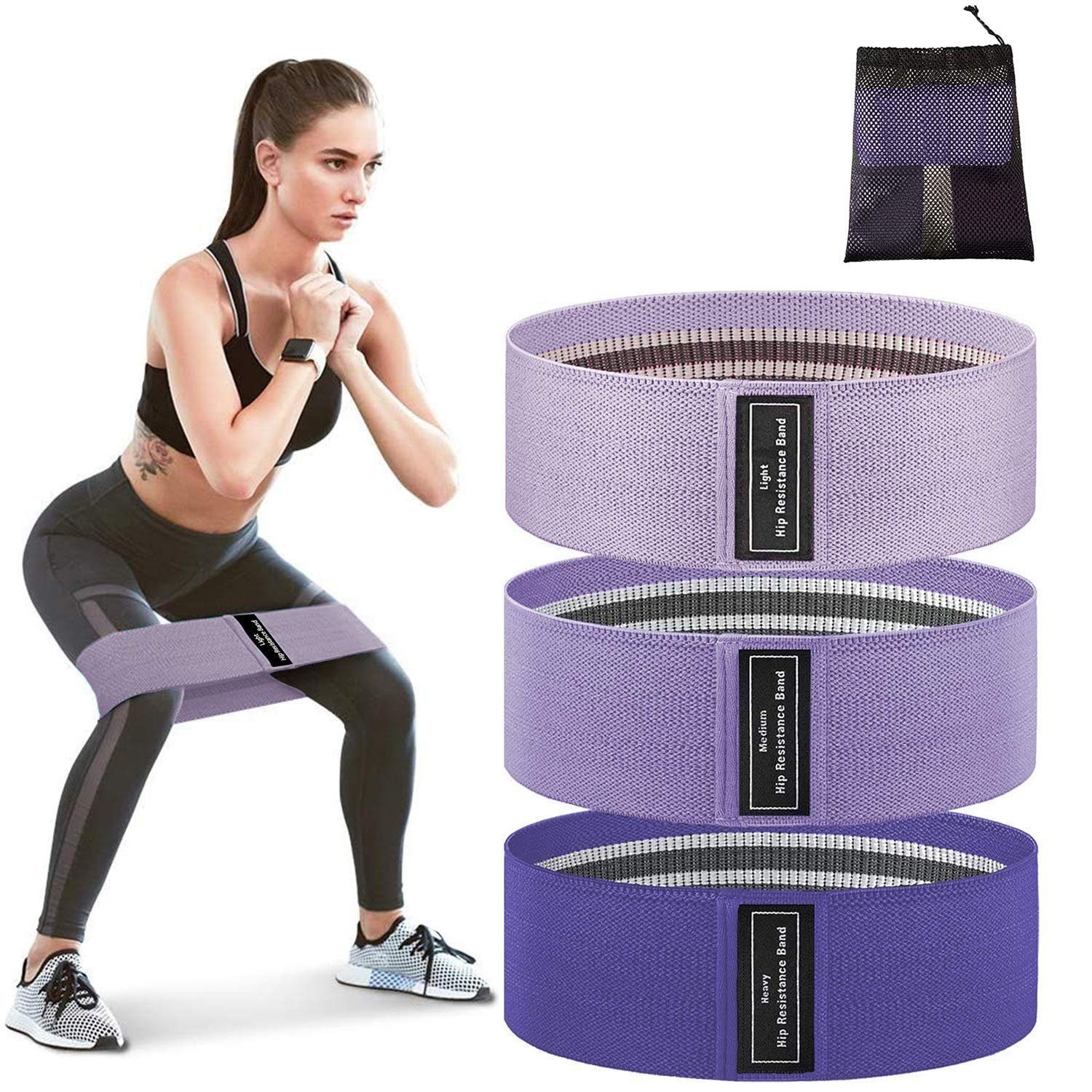 Gymnastikbänder Yogagurt Fitnessband Beine Tailletraining Fitnessbänder Dreierpack