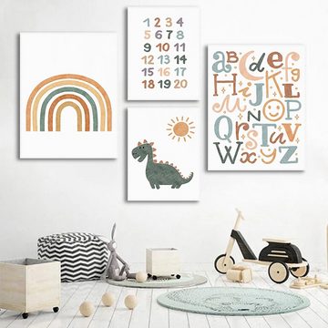 Color Design Poster, (6er Set), Bilder für Kinderzimmer Wohnzimmer Flur Küche Schlafzimmer, Dekoration Wandbild ohne Rahmen, gedruckt auf Premium Papier, ECO verpackt ohne Plastik, Made in Germany, Modell A407