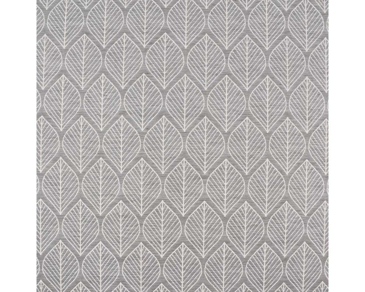 Thumbnail - Stoff Dekostoff Doubleface Premium Leaf Retro Scandi Blätter grau hellbeige