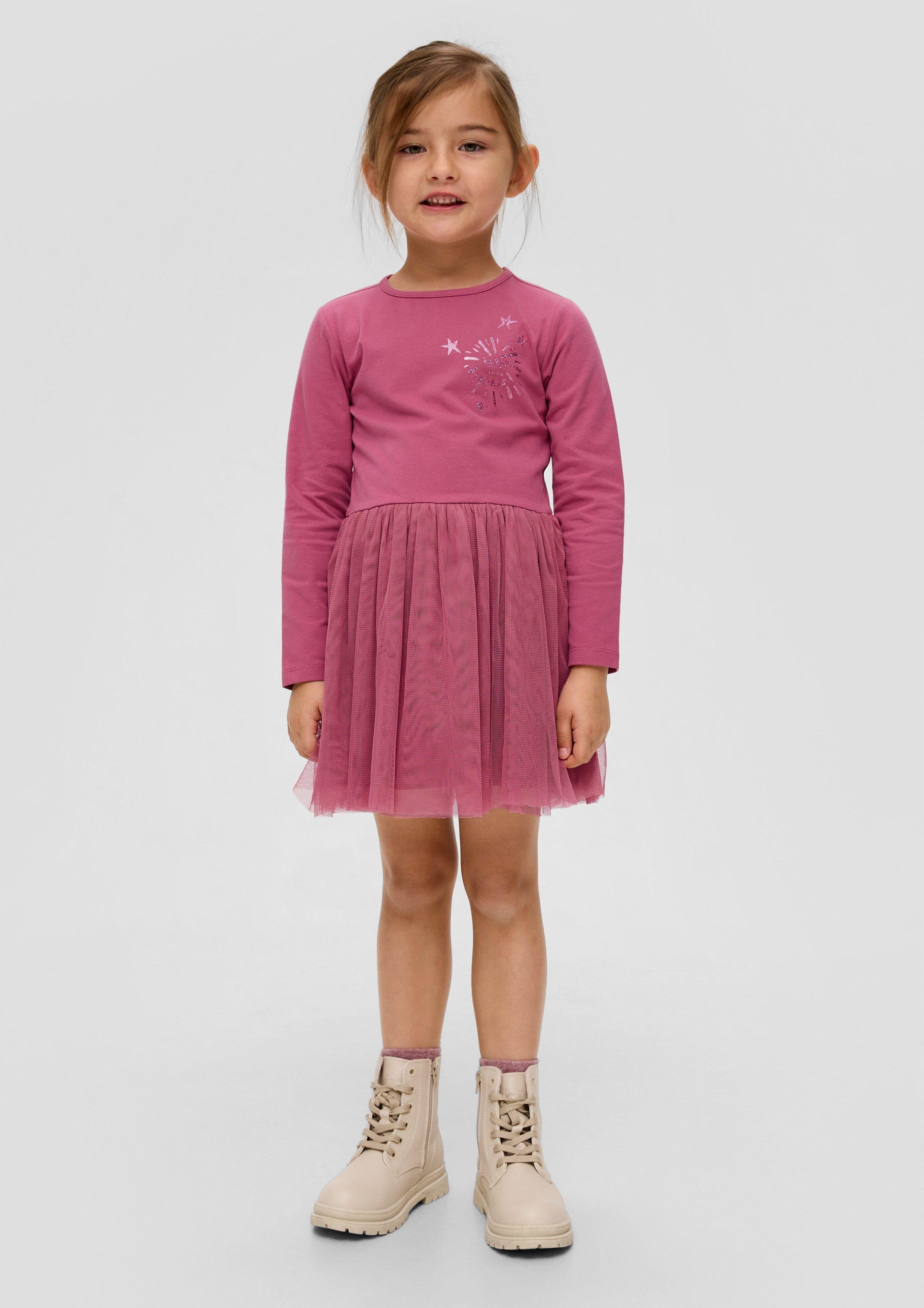 s.Oliver Junior Volantkleid mit Mesh-Layering