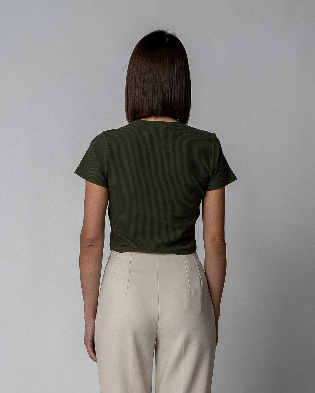 GORG Kurzarmshirt Damen Geripptes Cropped T-Shirt günstig online kaufen