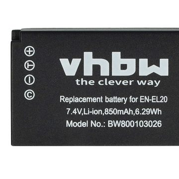 vhbw kompatibel mit Nikon 1 J1, J2, J3, AW, S, V3 Kamera-Akku Li-Ion 850 mAh (7,4 V)