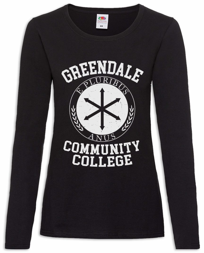 Langarmshirt Greendale College Damen Langarmshirt Jeff Britta TV Perry Winger