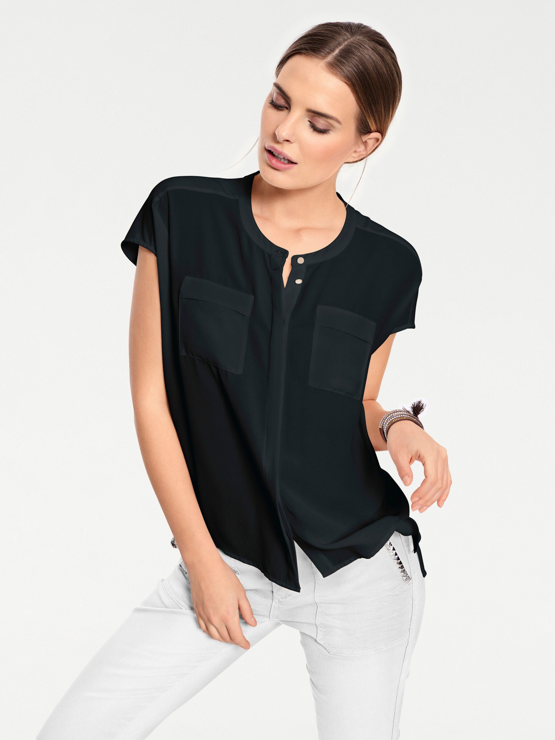 heine Klassische Bluse Oversized Bluse Kurzarm