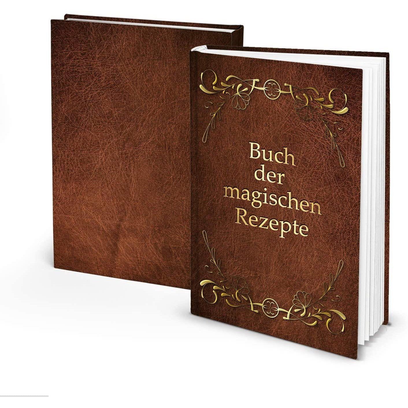 Logbuch-Verlag Dekofigur Leeres Kochbuch - Buch der magischen Rezepte - braun gold DIN A5