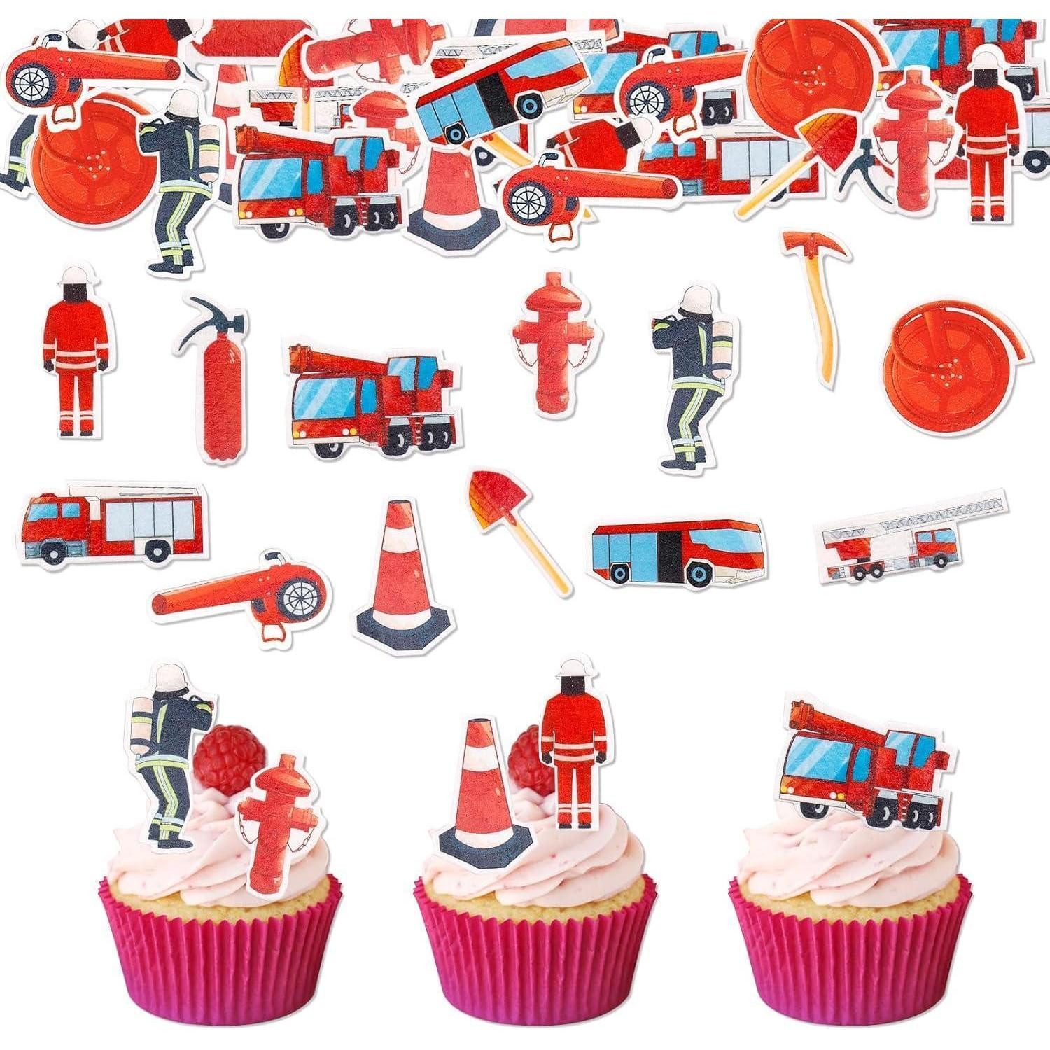 Sticker Tortendeko Essbar Esspapier Cupcake Torte 80 Stück Feuerwehr