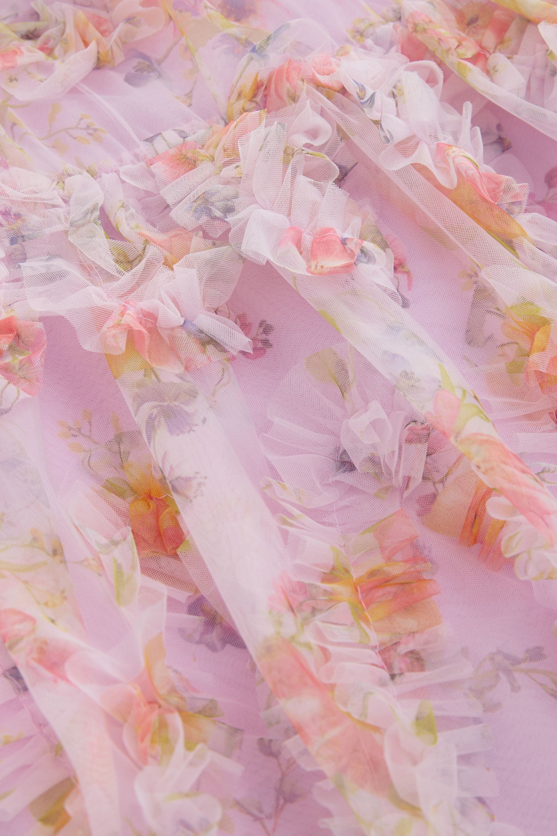 Next Tüllkleid Festliches 3D-Kleid aus Mesh mit Raffung (1-tlg)