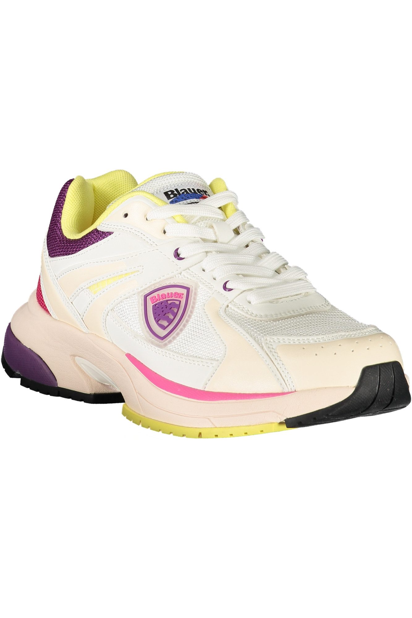 Blauer Sneaker Damen-Sportschuh Weiß mit Kontrasten &