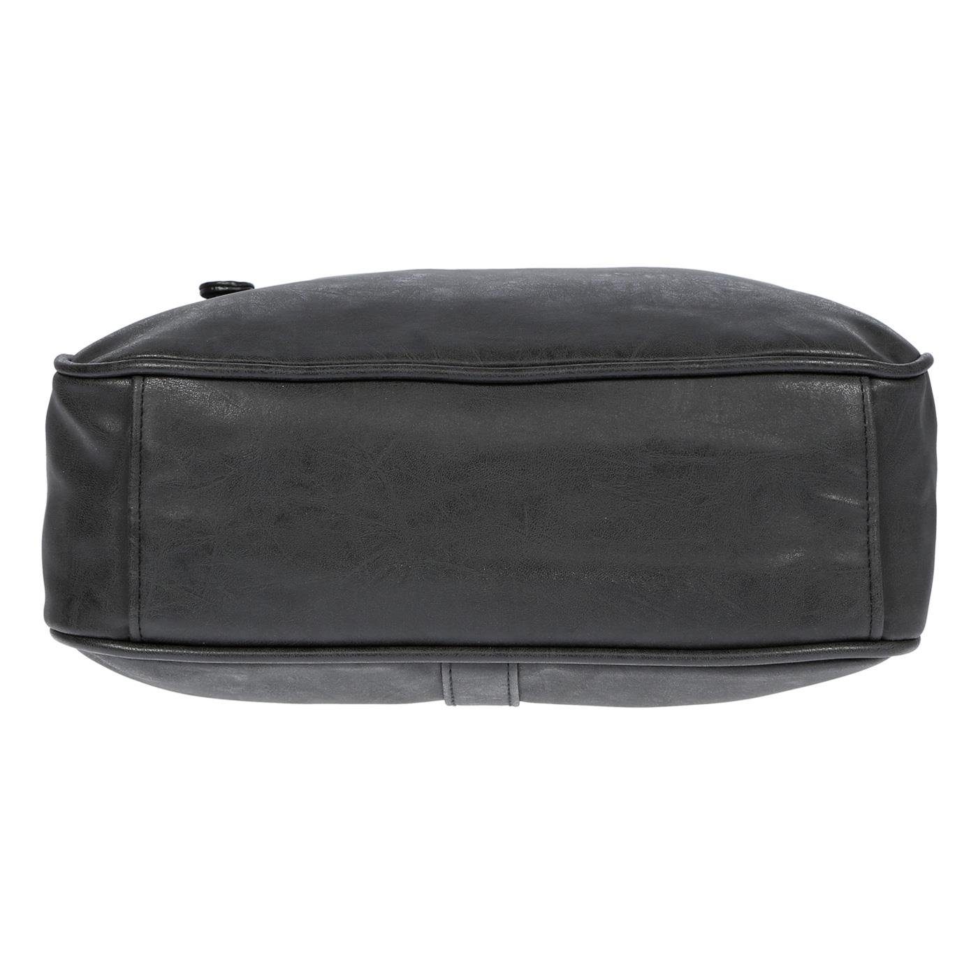 Christian Wippermann Umhängetasche Damen Tasche Schultertasche Umhängetasche Crossover (einzeln), Leder Optik Handtasche Schwarz – Bild 5 von 5
