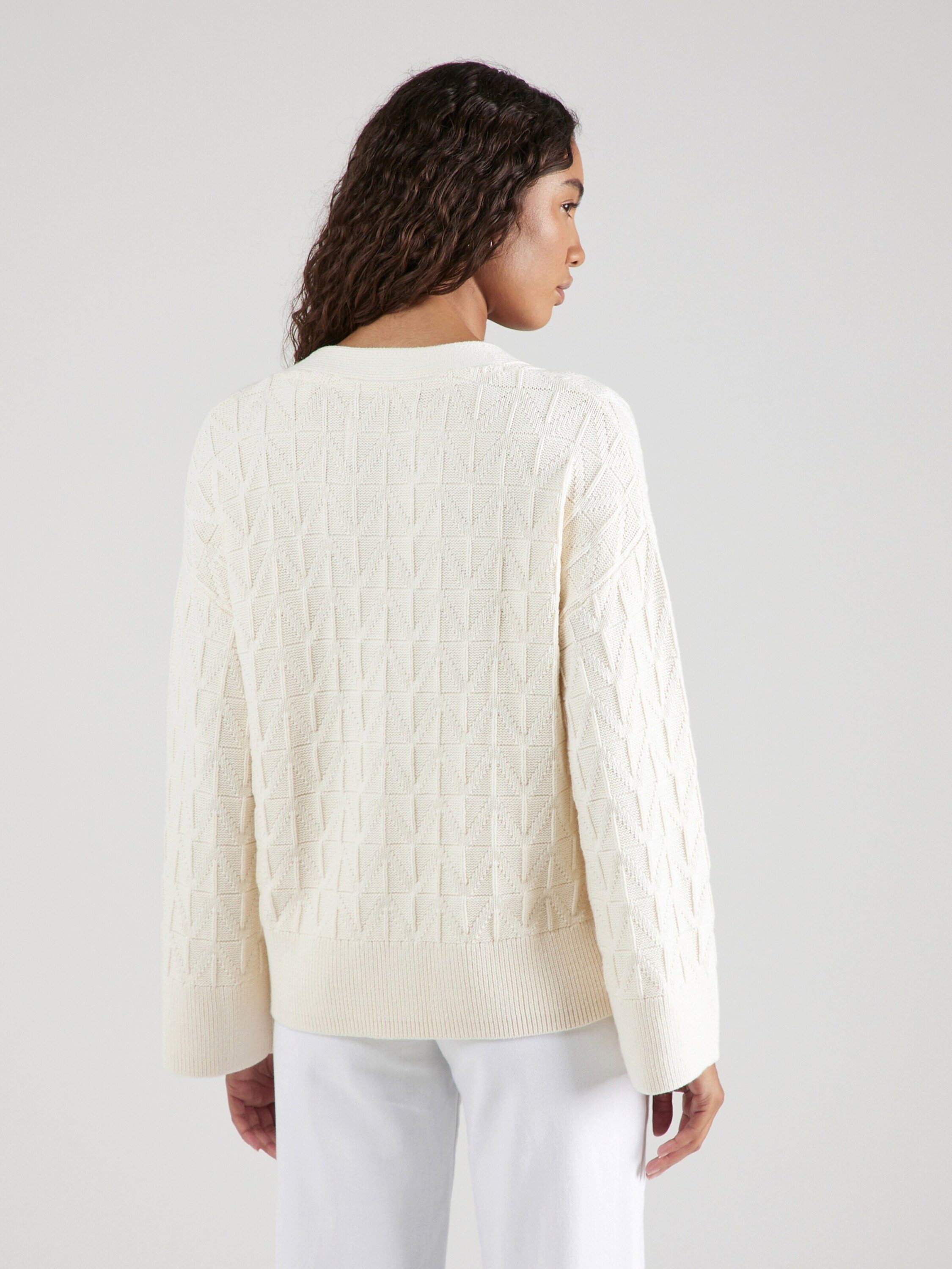 Gant Strickjacke Detail Weiteres (1-tlg) Creme