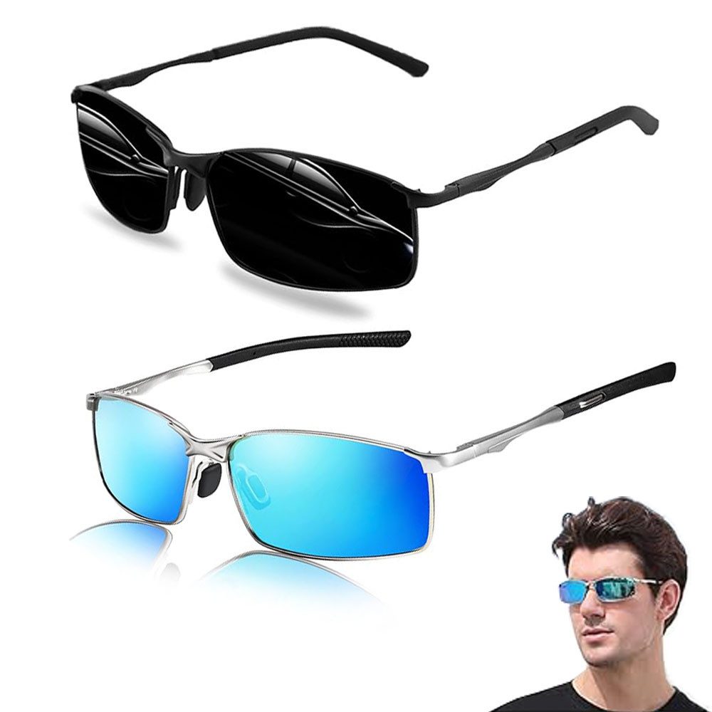 Sonnenbrille 2 Stück UV400 Schutz Polarisierte Sonnenbrille für Herren und Damen