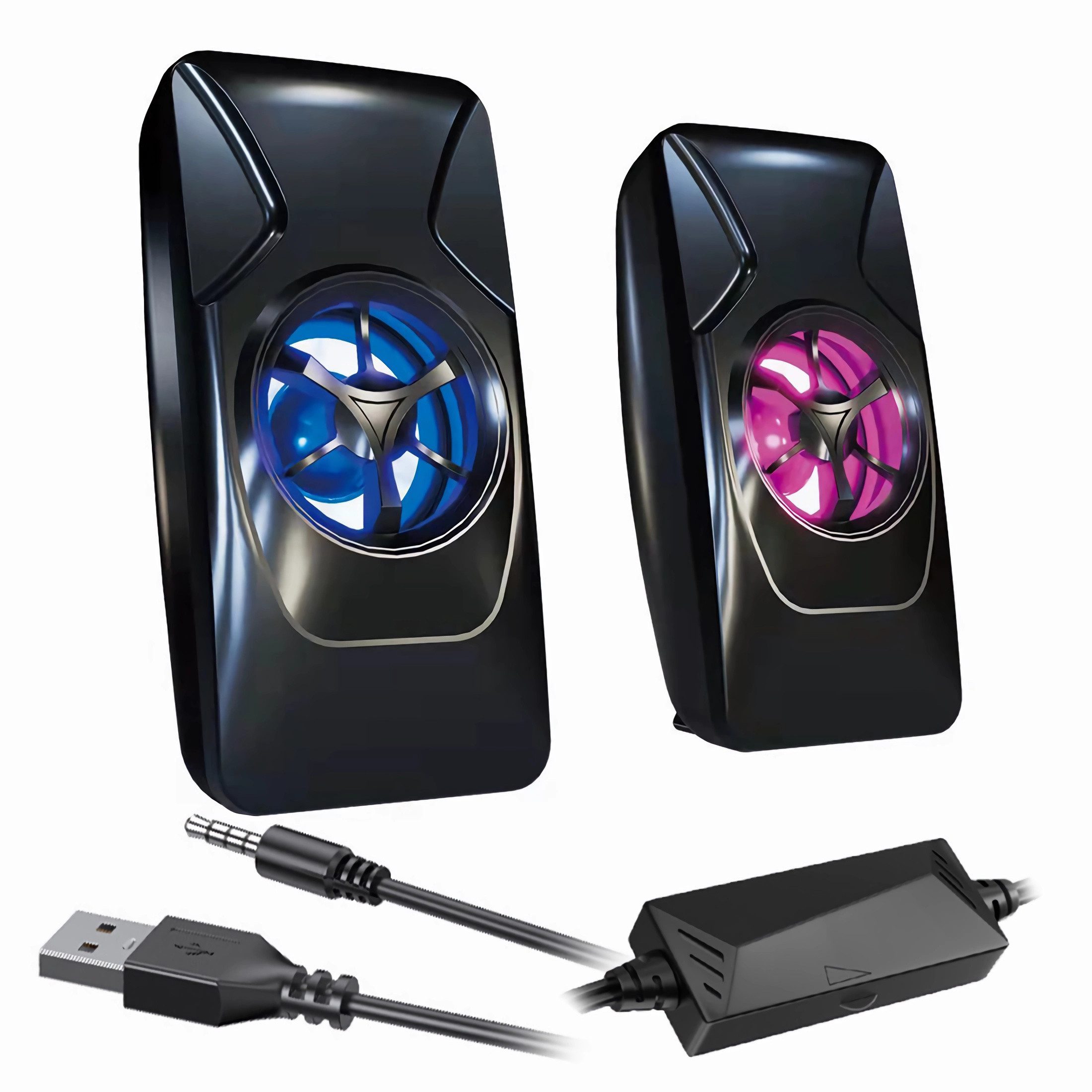 Bolwins P49C PC Колонки USB Computer Multimedia Box 6W, LED-Beleuchtung PC-Lautsprecher