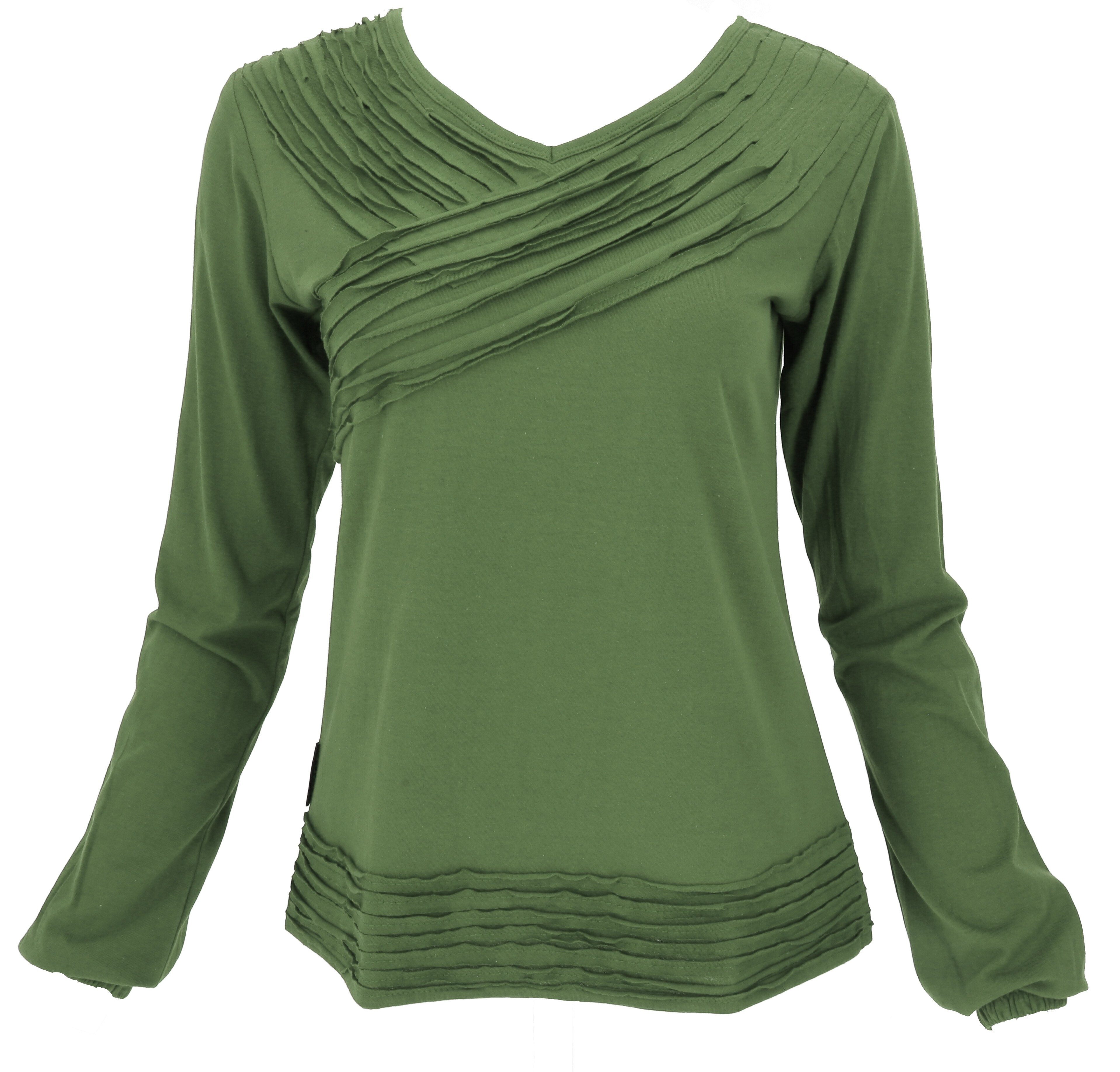 Guru-Shop Longsleeve Langarmshirt Boho Style, einfarbiges günstig online kaufen