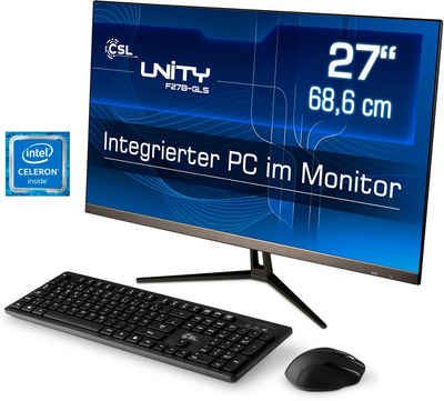 CSL Unity F27-GLS mit Windows 10 Pro All-in-One PC (27 Zoll, Intel® Celeron Celeron® N4120, UHD Graphics 600, 8 GB RAM, 256 GB SSD)